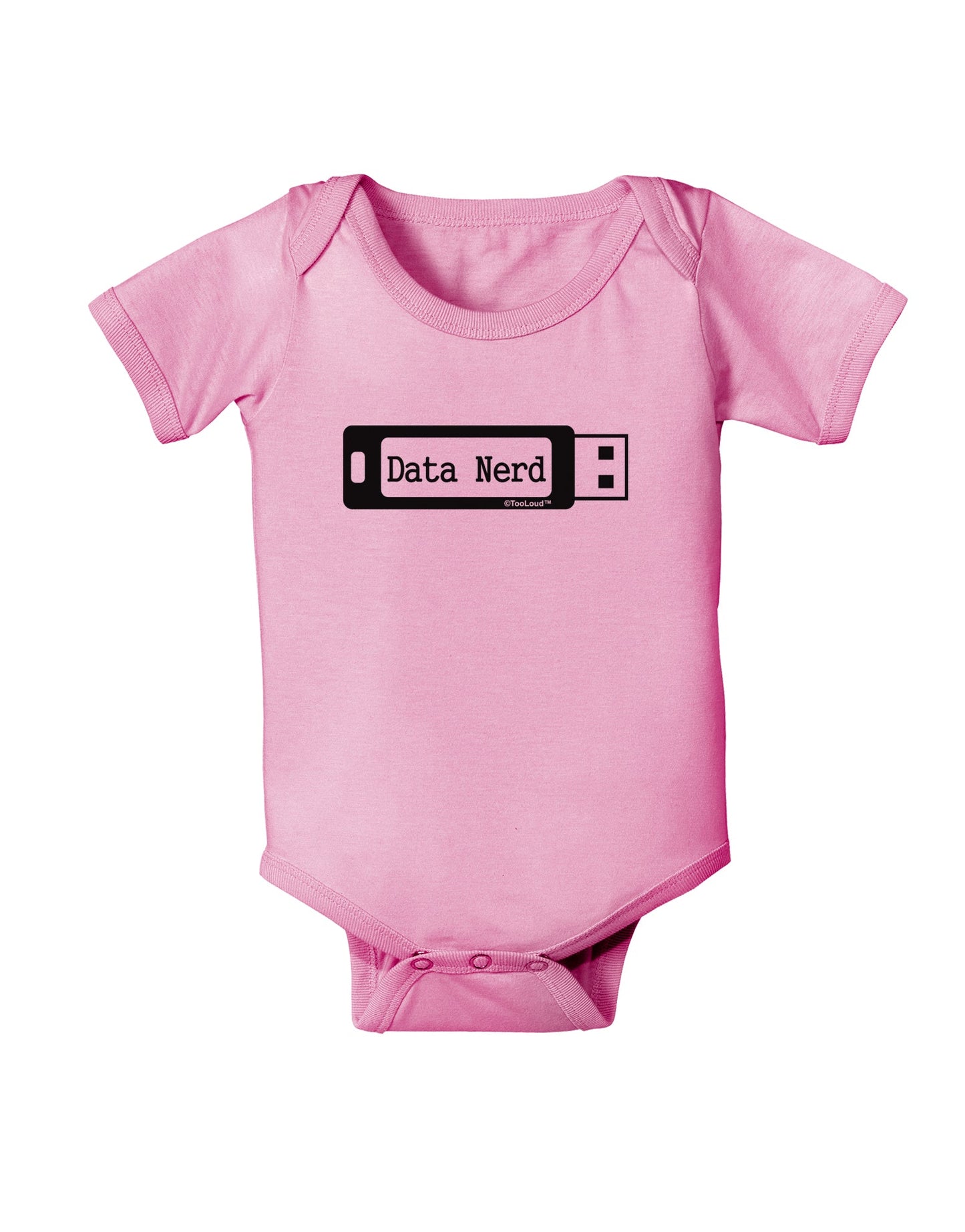 Data Nerd USB Baby Romper Bodysuit by TooLoud-Baby Romper-TooLoud-Light-Pink-06-Months-Davson Sales