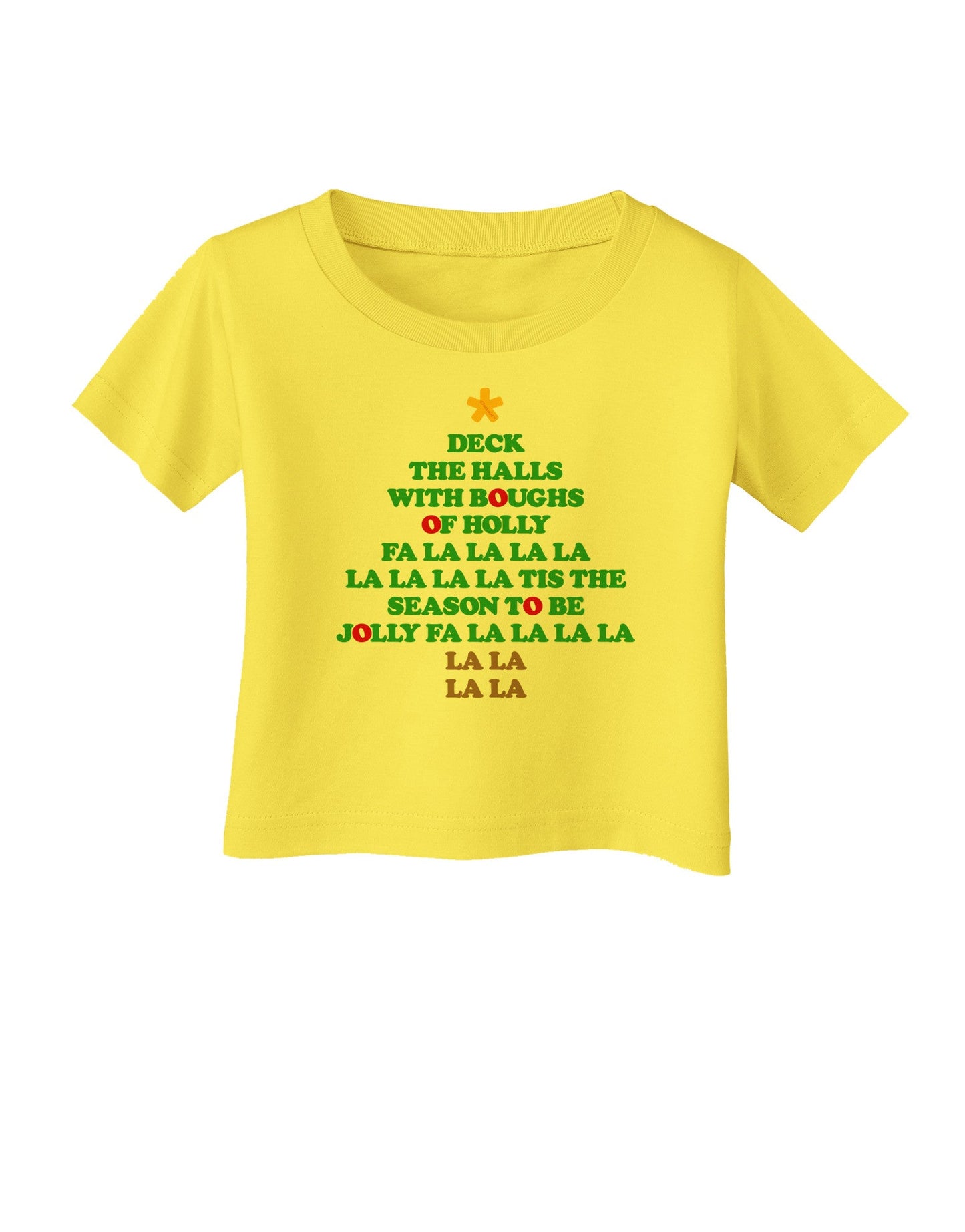 Deck the Halls Lyrics Christmas Tree Infant T-Shirt-Infant T-Shirt-TooLoud-Yellow-06-Months-Davson Sales