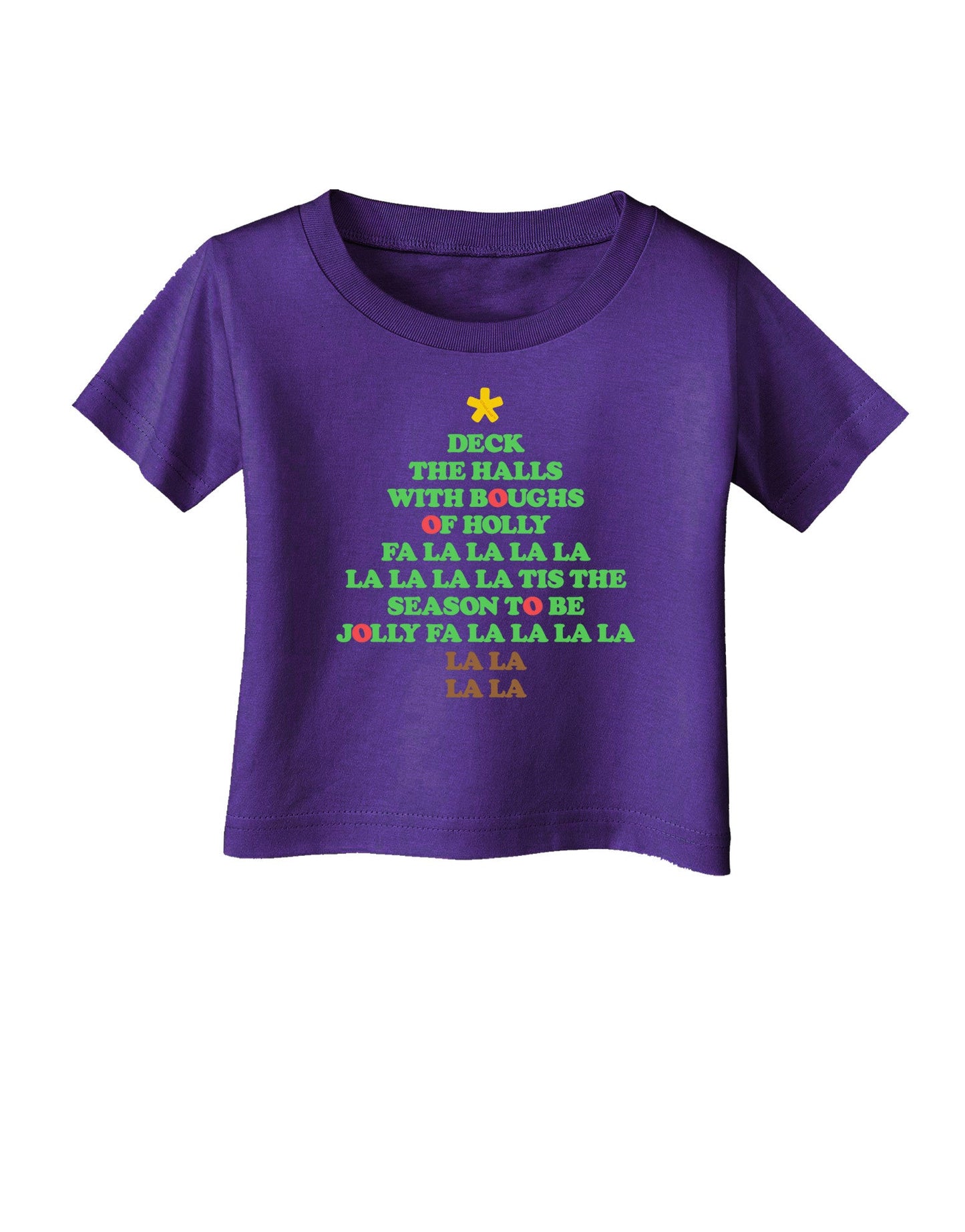 Deck the Halls Lyrics Christmas Tree Infant T-Shirt Dark-Infant T-Shirt-TooLoud-Purple-06-Months-Davson Sales