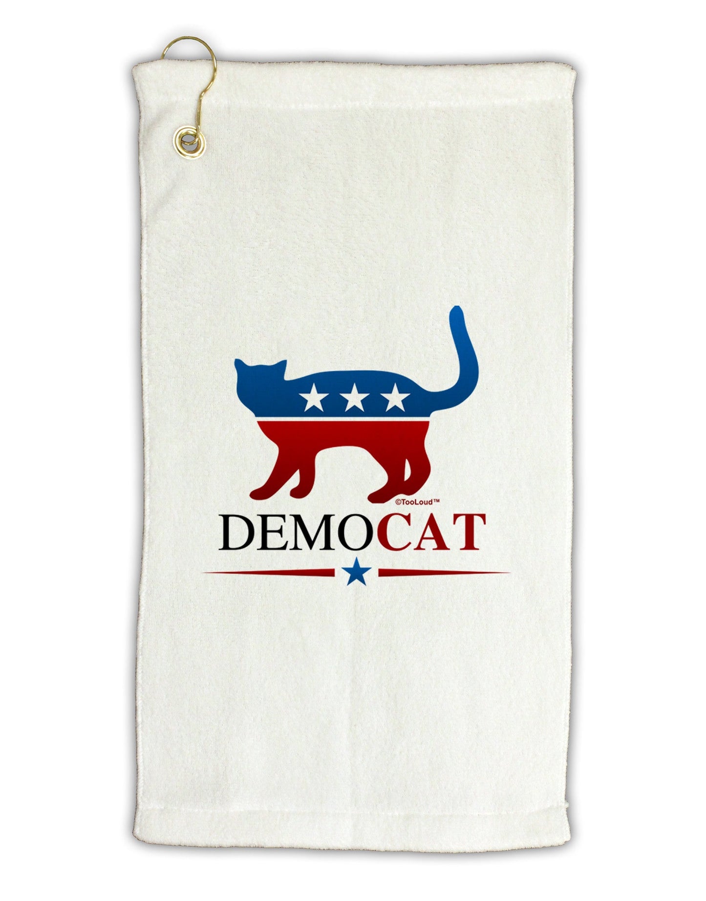 DemoCAT Micro Terry Gromet Golf Towel 11"x19-Golf Towel-TooLoud-White-Davson Sales