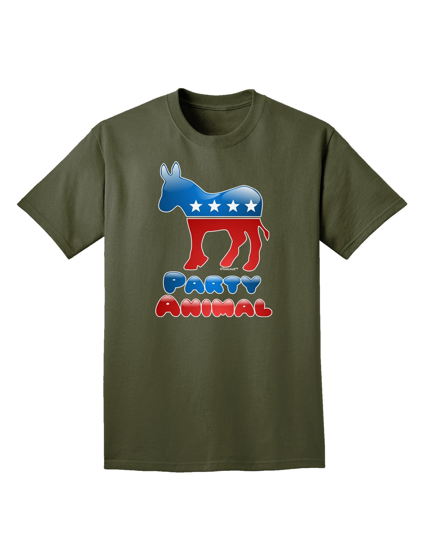 Democrat Party Animal Adult Dark T-Shirt-Mens T-Shirt-TooLoud-Military-Green-Small-Davson Sales