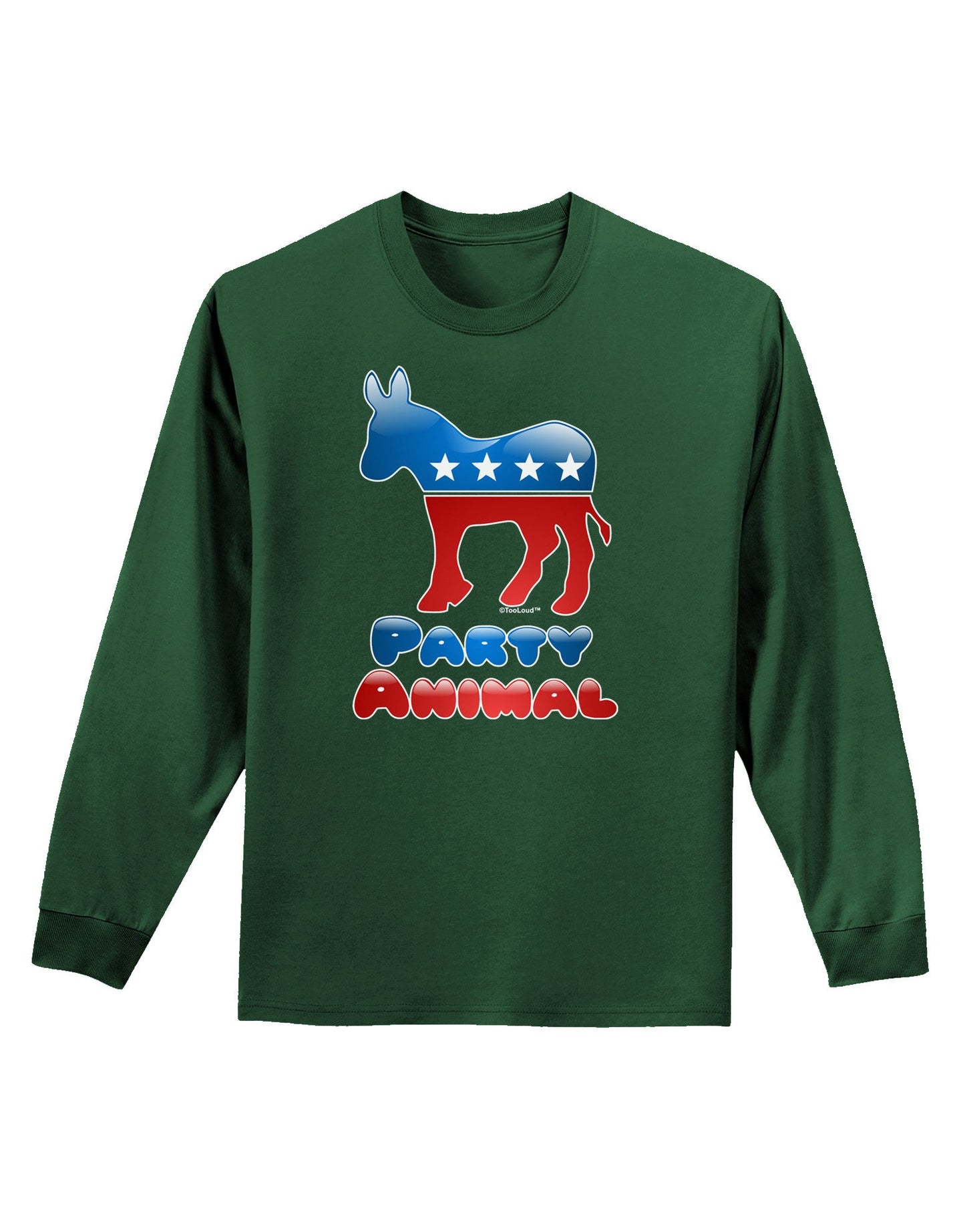 Democrat Party Animal Adult Long Sleeve Dark T-Shirt-TooLoud-Dark-Green-Small-Davson Sales