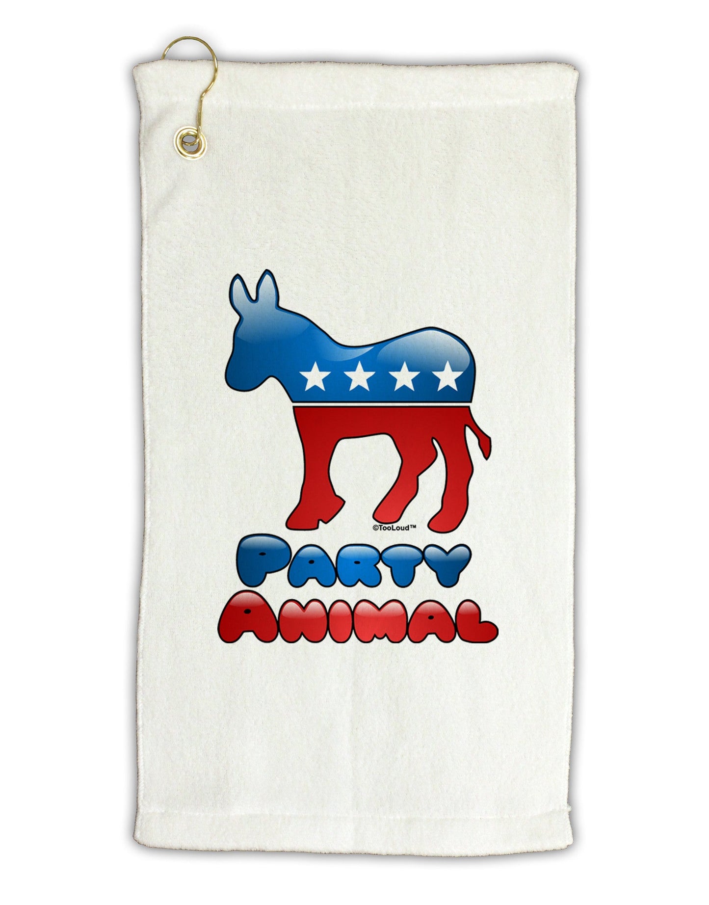 Democrat Party Animal Micro Terry Gromet Golf Towel 11"x19-Golf Towel-TooLoud-White-Davson Sales