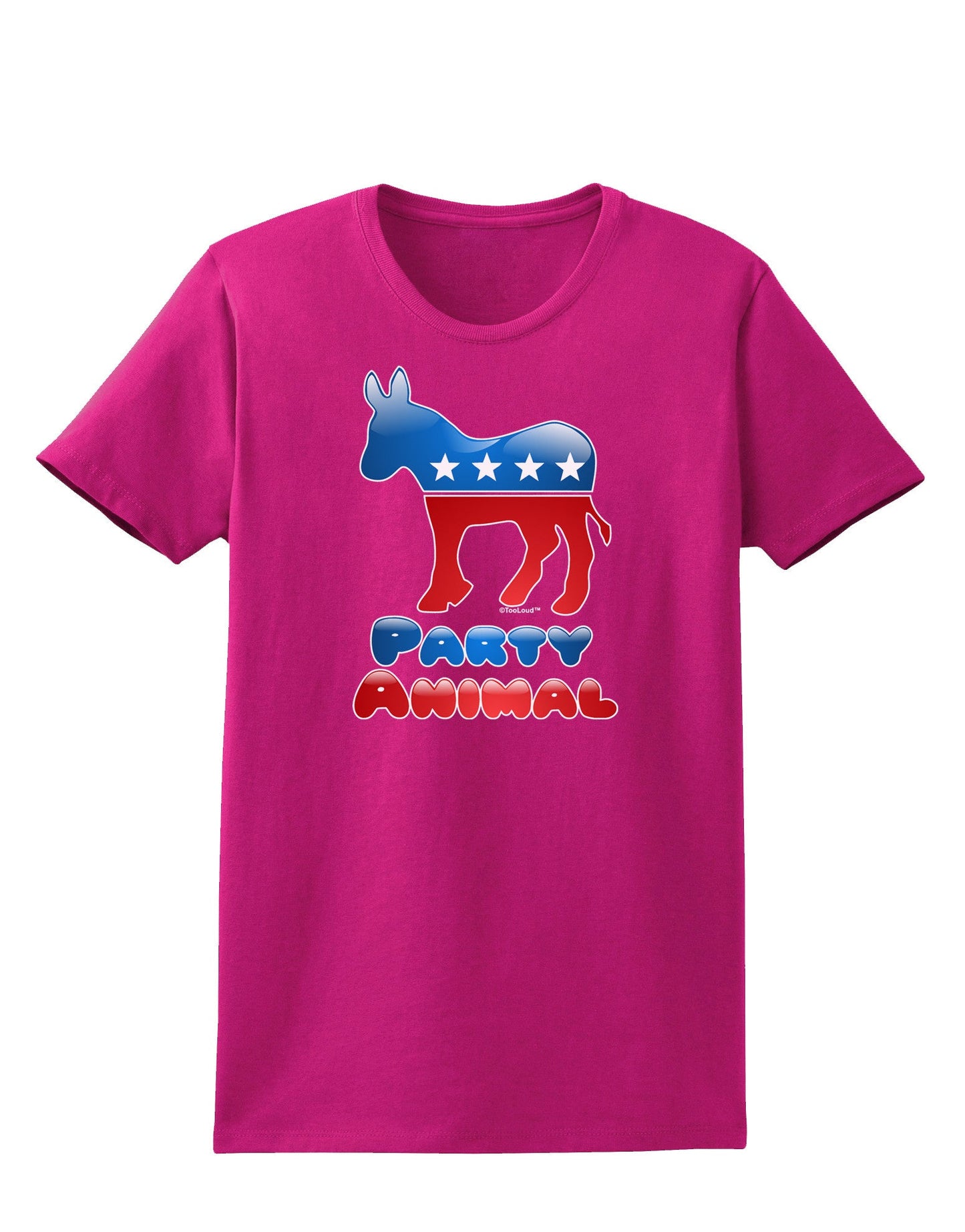 Democrat Party Animal Womens Dark T-Shirt-TooLoud-Hot-Pink-Small-Davson Sales