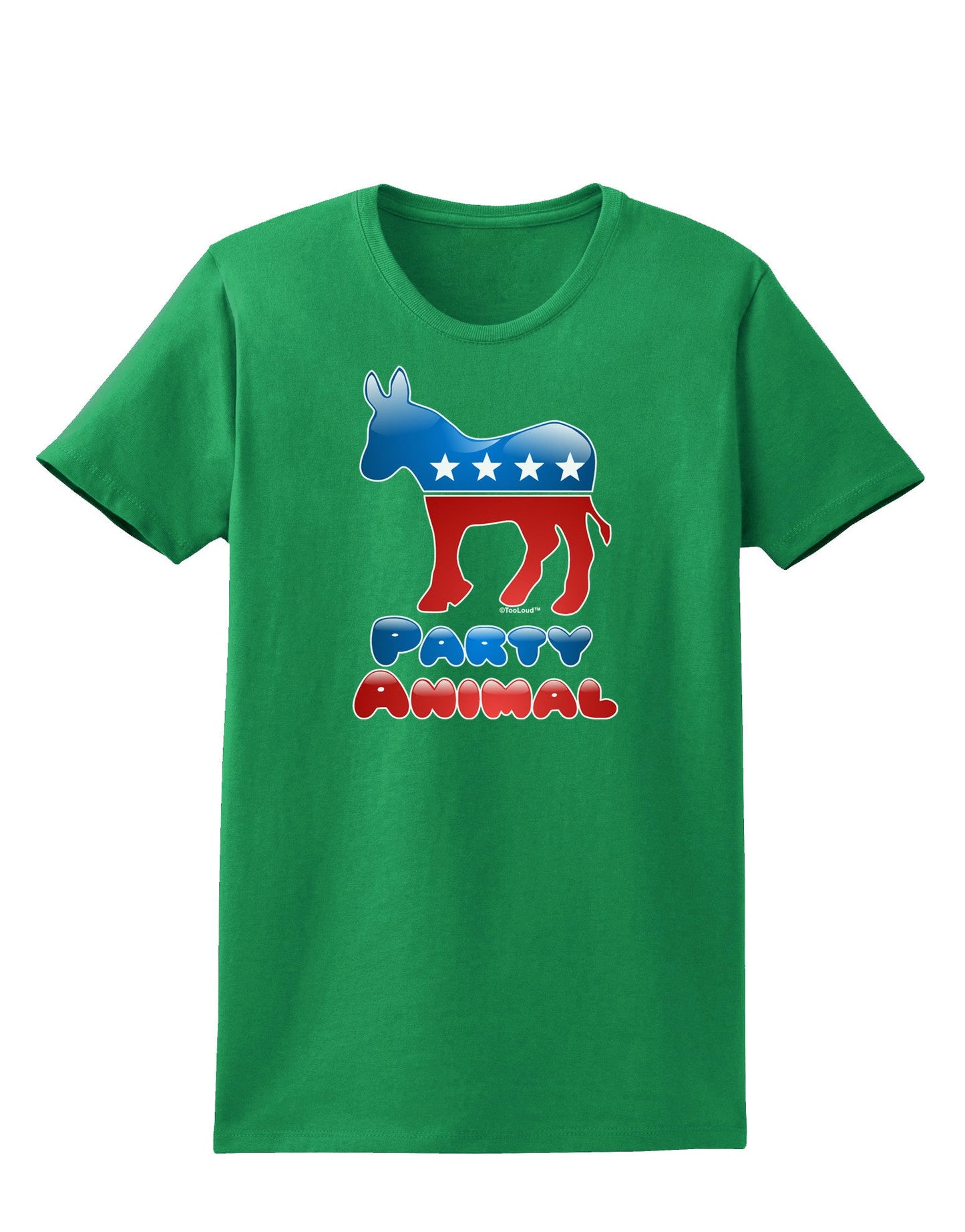 Democrat Party Animal Womens Dark T-Shirt-TooLoud-Kelly-Green-X-Small-Davson Sales