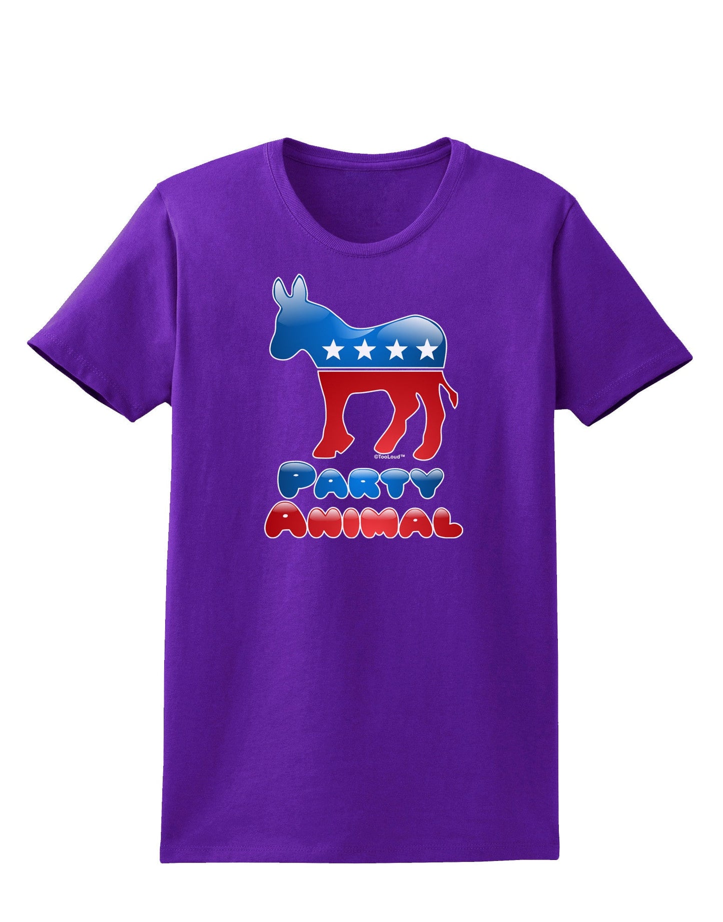 Democrat Party Animal Womens Dark T-Shirt-TooLoud-Purple-X-Small-Davson Sales