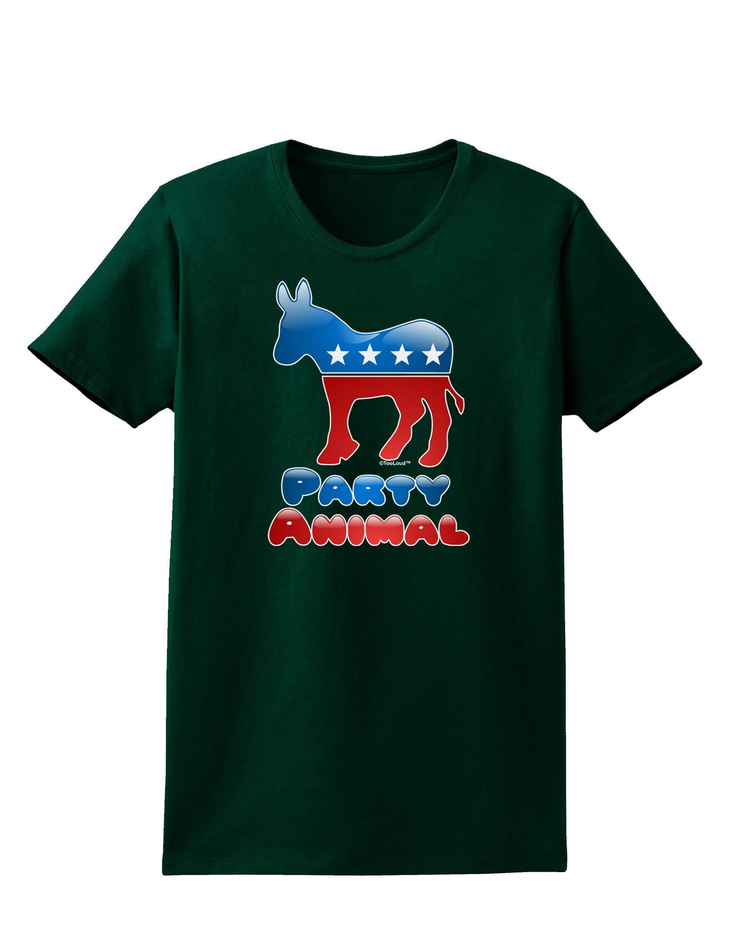 Democrat Party Animal Womens Dark T-Shirt-TooLoud-Forest-Green-Small-Davson Sales