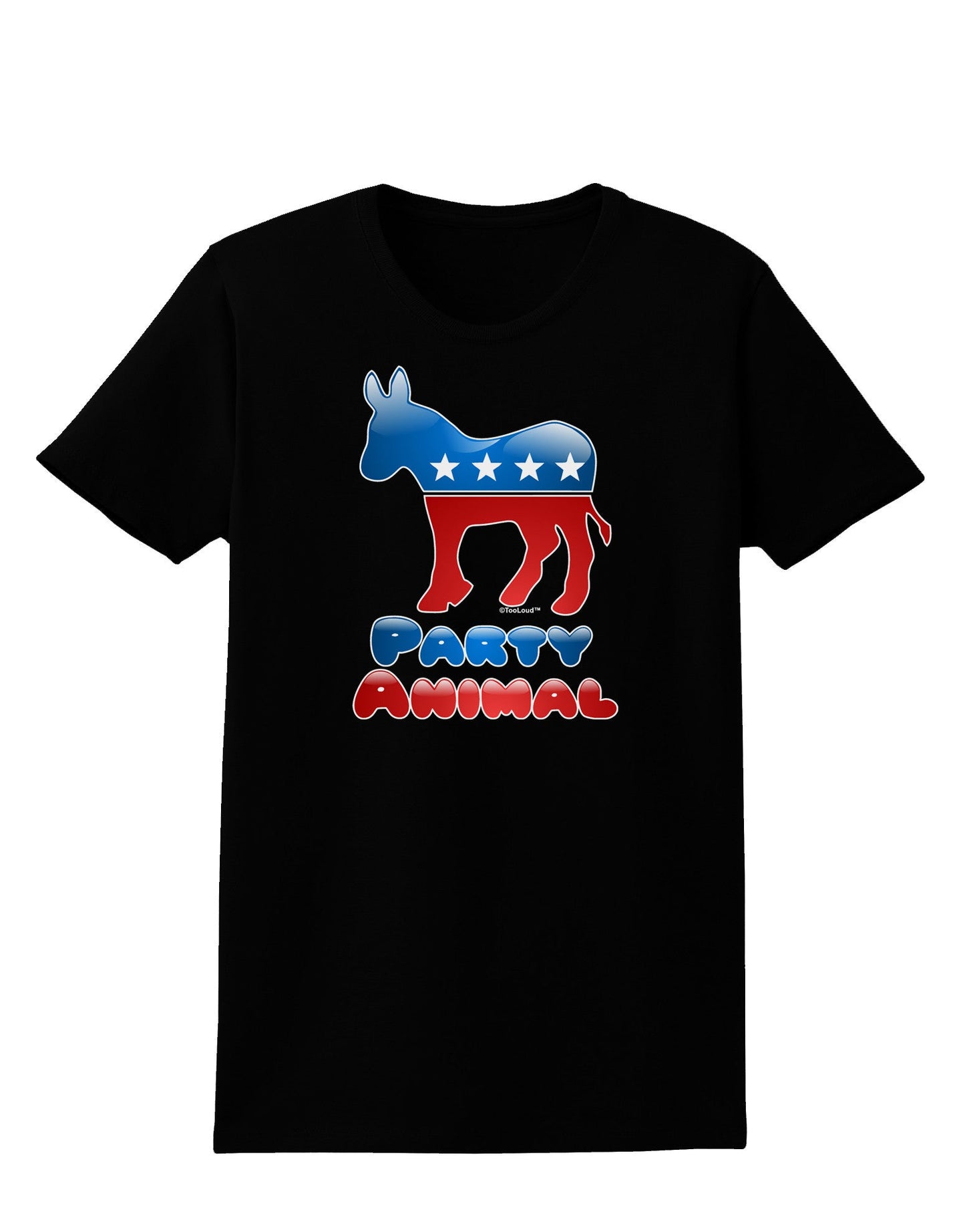 Democrat Party Animal Womens Dark T-Shirt-TooLoud-Black-X-Small-Davson Sales