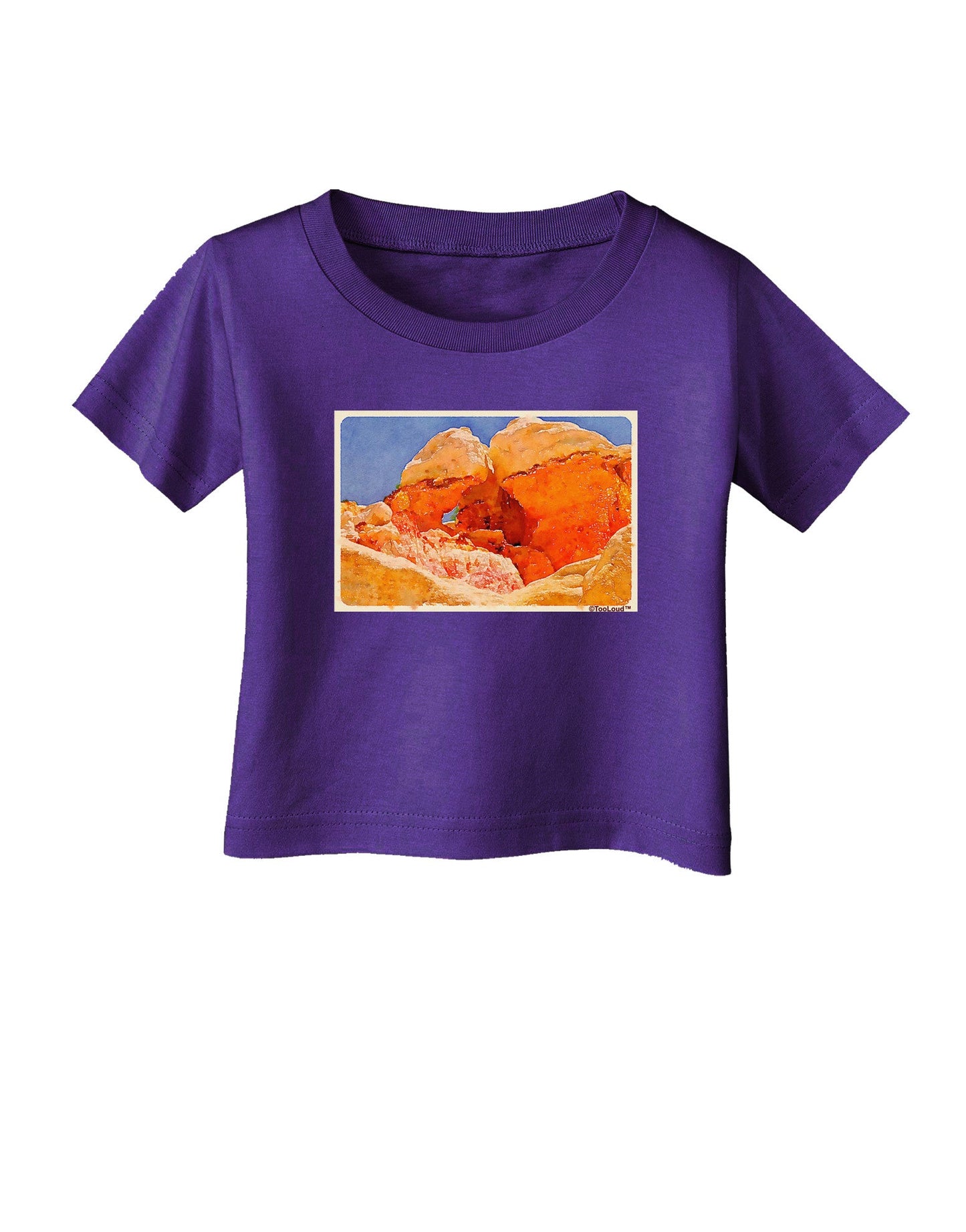 Desert Landscape Watercolor Infant T-Shirt Dark-Infant T-Shirt-TooLoud-Purple-06-Months-Davson Sales