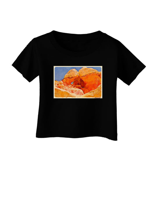 Desert Landscape Watercolor Infant T-Shirt Dark-Infant T-Shirt-TooLoud-Black-06-Months-Davson Sales