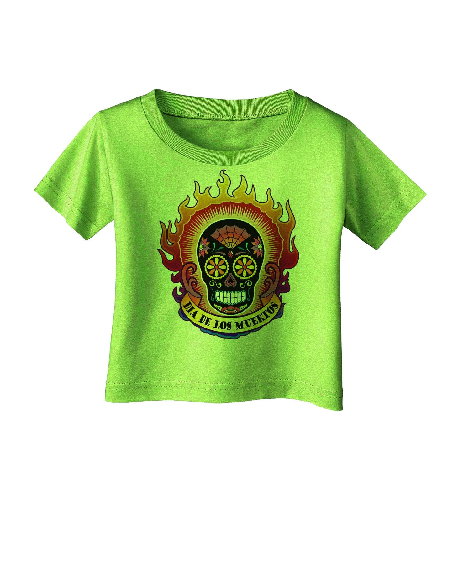 Dia de los Muertos Sacred Calavera Day of the Dead Infant T-Shirt-Infant T-Shirt-TooLoud-Lime-Green-06-Months-Davson Sales