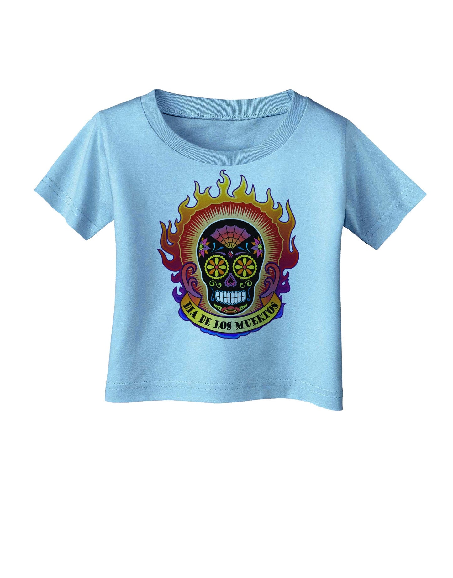Dia de los Muertos Sacred Calavera Day of the Dead Infant T-Shirt-Infant T-Shirt-TooLoud-Aquatic-Blue-06-Months-Davson Sales