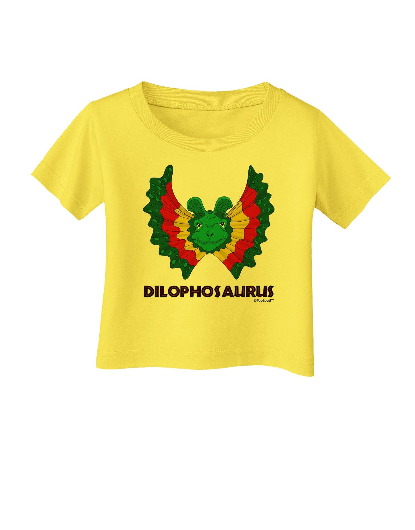 Dilophosaurus Design - Color - Text Infant T-Shirt by TooLoud-Infant T-Shirt-TooLoud-Yellow-06-Months-Davson Sales