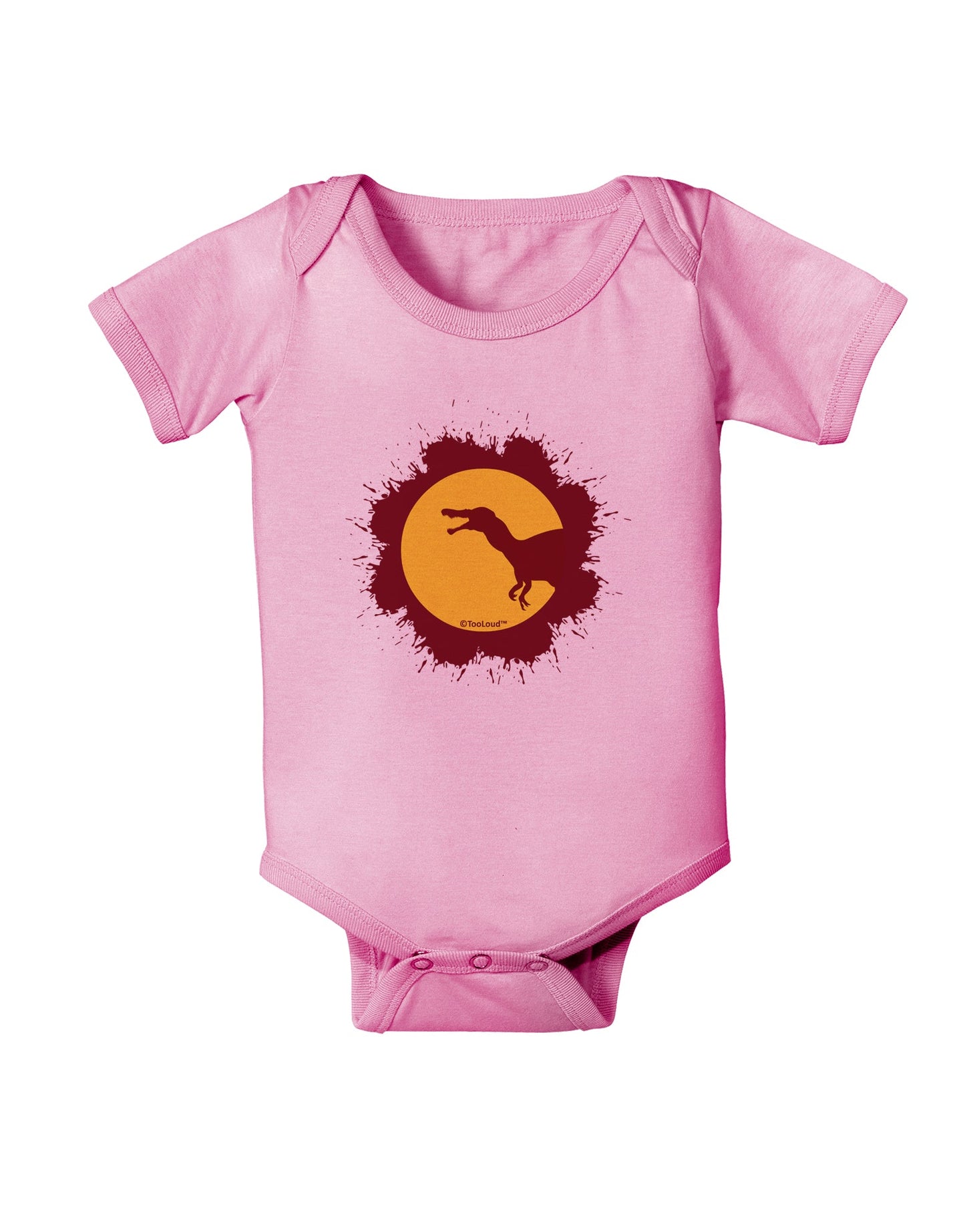 Dinosaur Silhouette Splatter Design Baby Romper Bodysuit by TooLoud-Baby Romper-TooLoud-Light-Pink-06-Months-Davson Sales