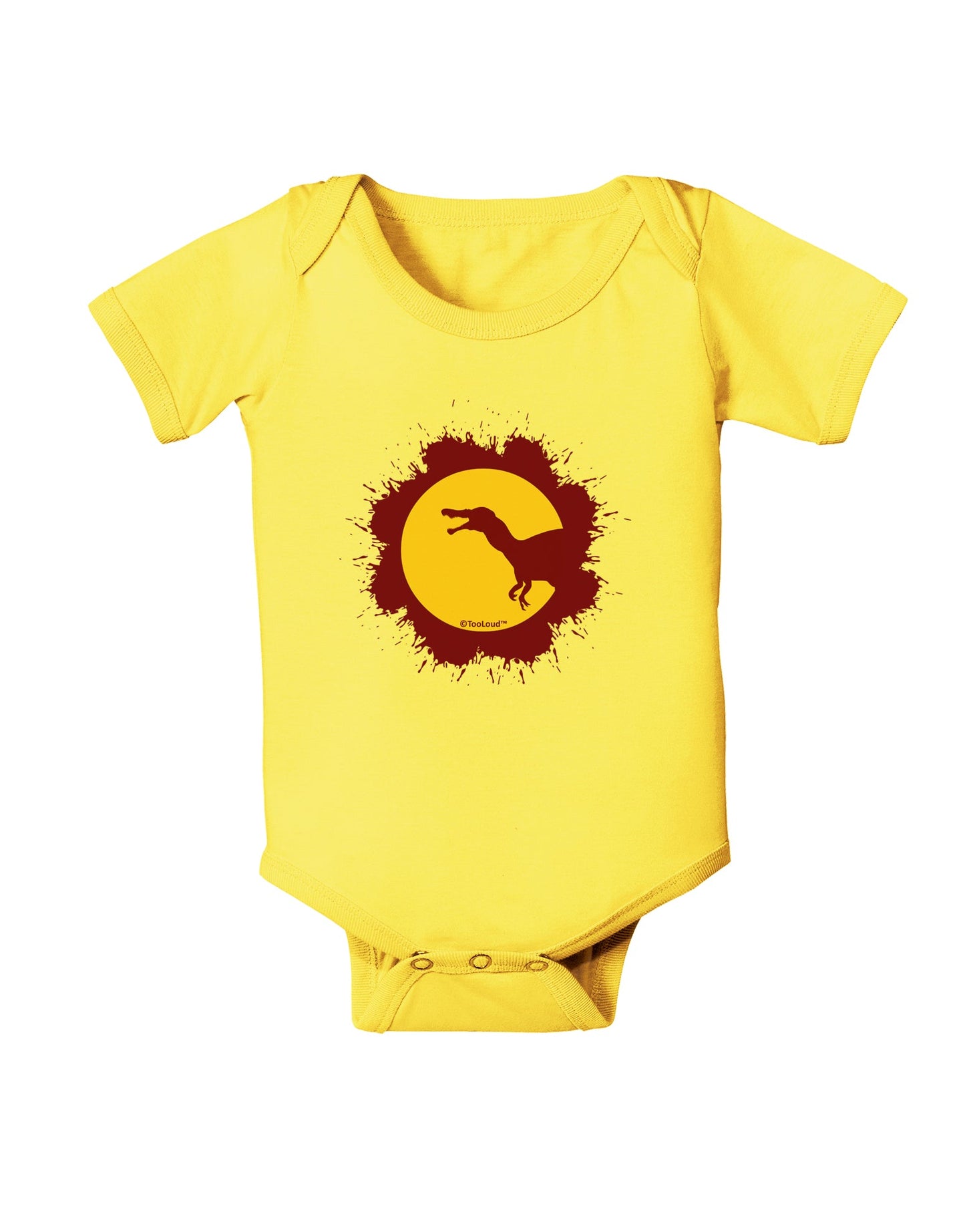 Dinosaur Silhouette Splatter Design Baby Romper Bodysuit by TooLoud-Baby Romper-TooLoud-Yellow-06-Months-Davson Sales