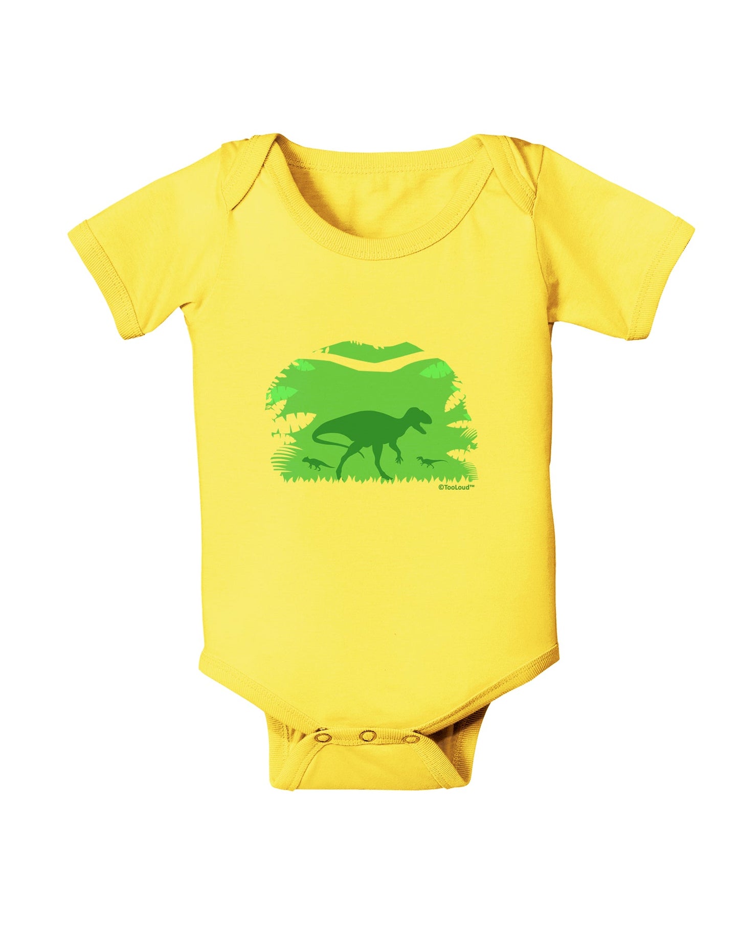 Dinosaur Silhouettes - Jungle Baby Romper Bodysuit by TooLoud-Baby Romper-TooLoud-Yellow-06-Months-Davson Sales