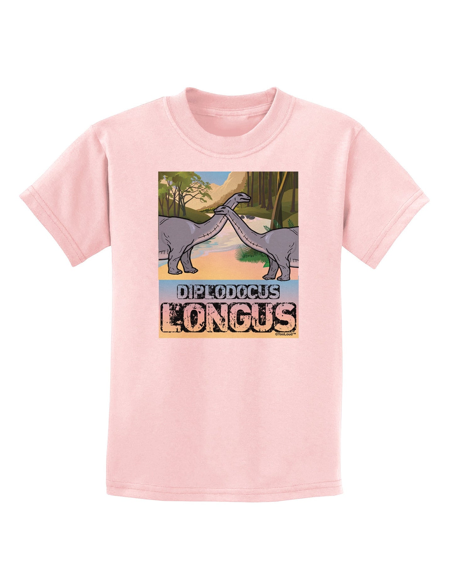Diplodocus Longus - With Name Childrens T-Shirt-Childrens T-Shirt-TooLoud-PalePink-X-Small-Davson Sales