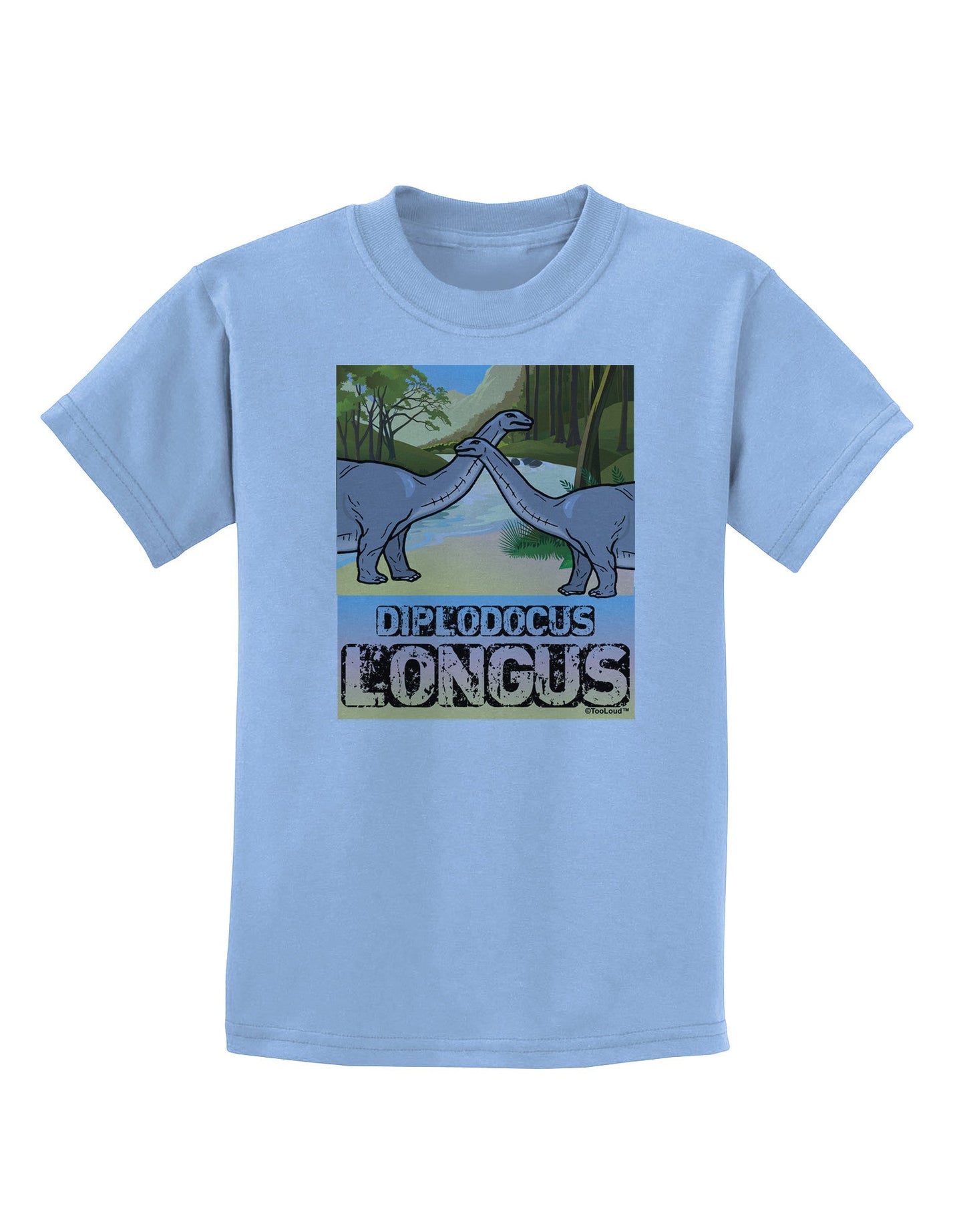 Diplodocus Longus - With Name Childrens T-Shirt-Childrens T-Shirt-TooLoud-Light-Blue-X-Small-Davson Sales