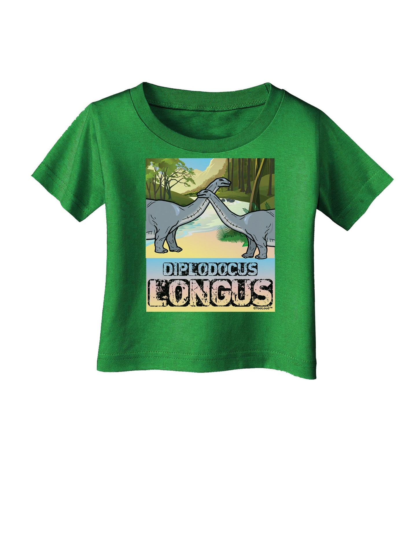 Diplodocus Longus - With Name Infant T-Shirt Dark-Infant T-Shirt-TooLoud-Clover-Green-06-Months-Davson Sales