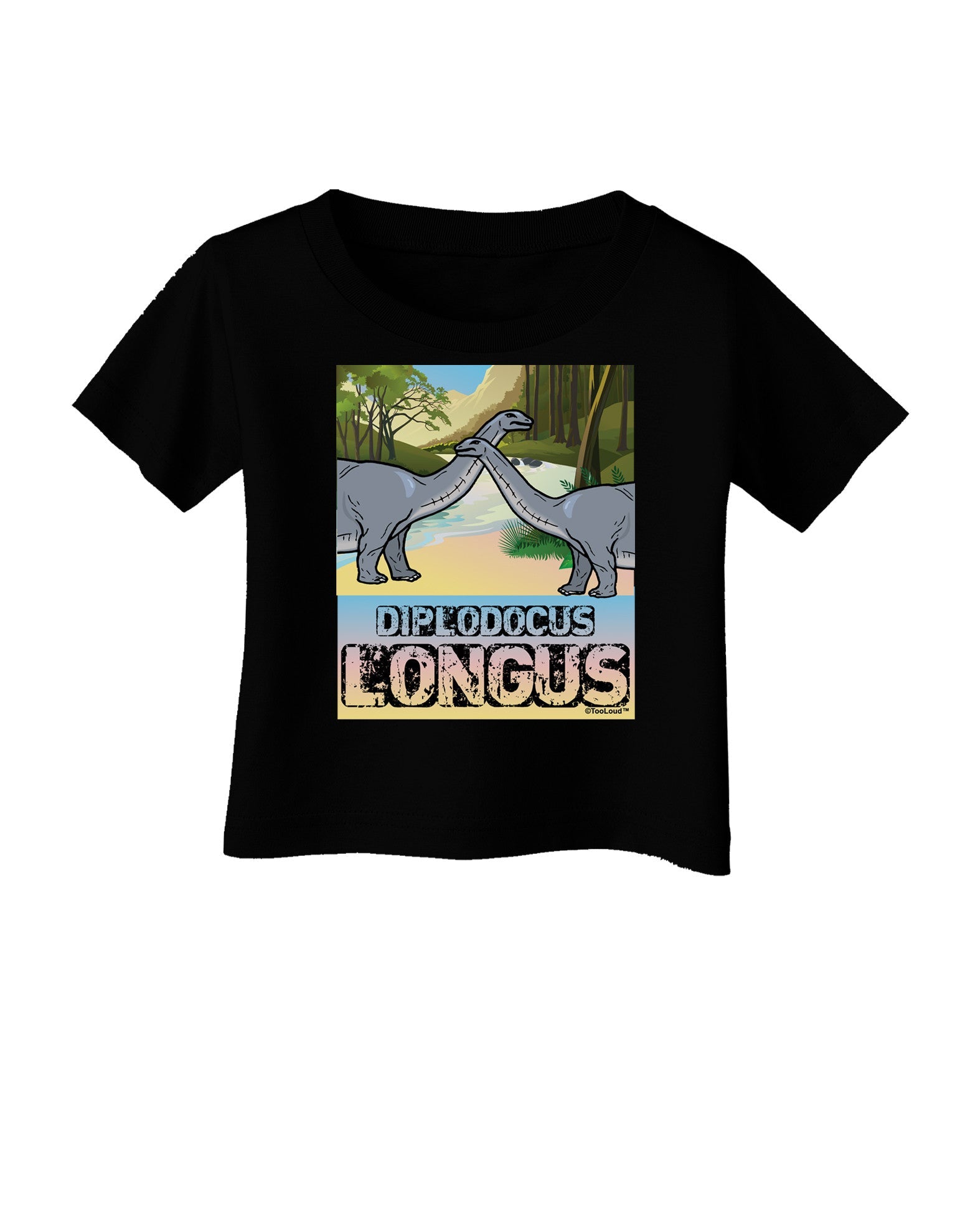 Diplodocus Longus - With Name Infant T-Shirt Dark-Infant T-Shirt-TooLoud-Black-06-Months-Davson Sales