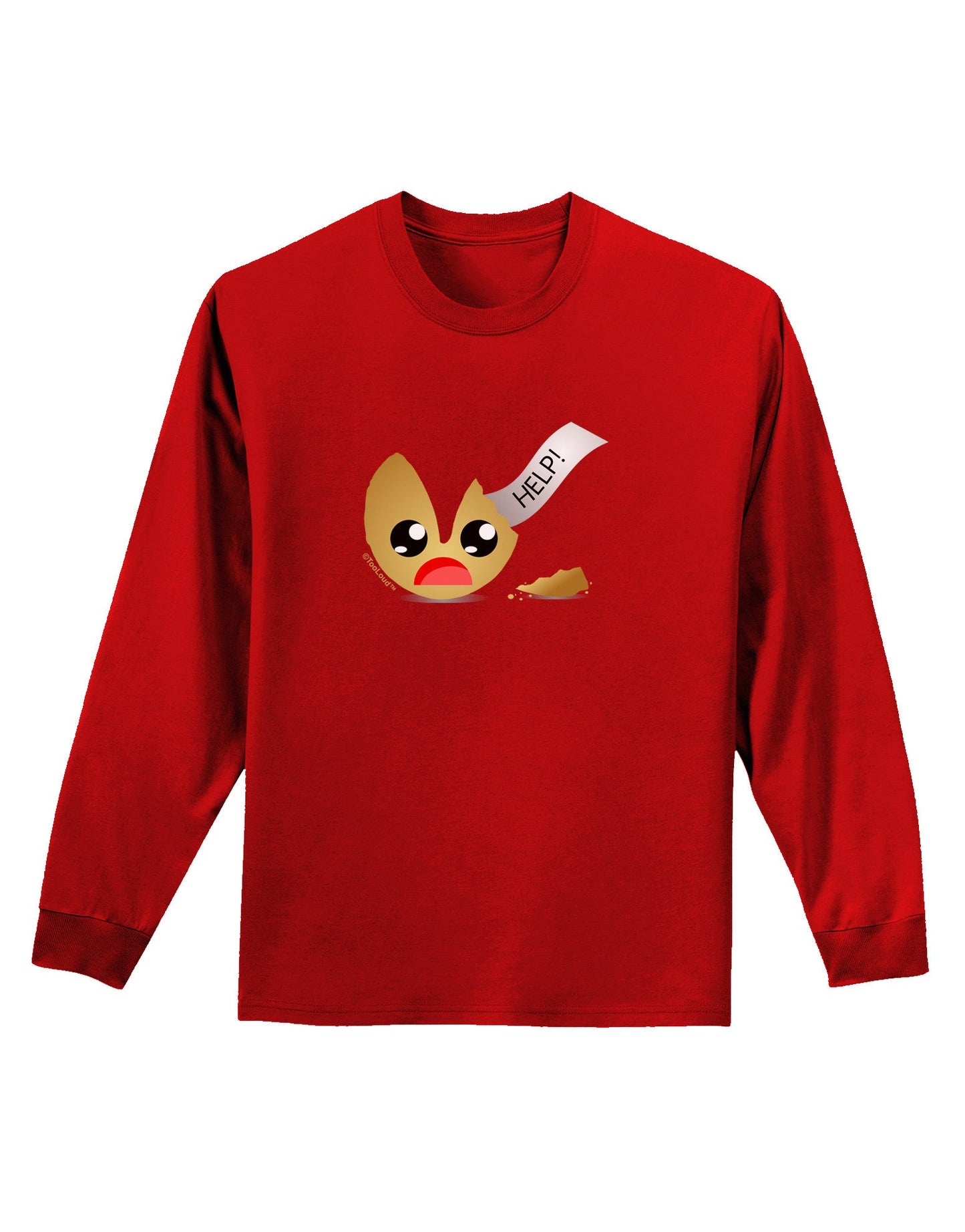 Dismembered Fortune Cookie Adult Long Sleeve Dark T-Shirt-TooLoud-Red-Small-Davson Sales