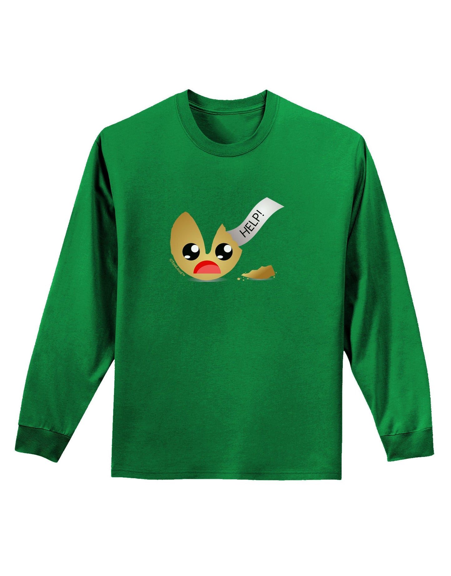 Dismembered Fortune Cookie Adult Long Sleeve Dark T-Shirt-TooLoud-Kelly-Green-Small-Davson Sales