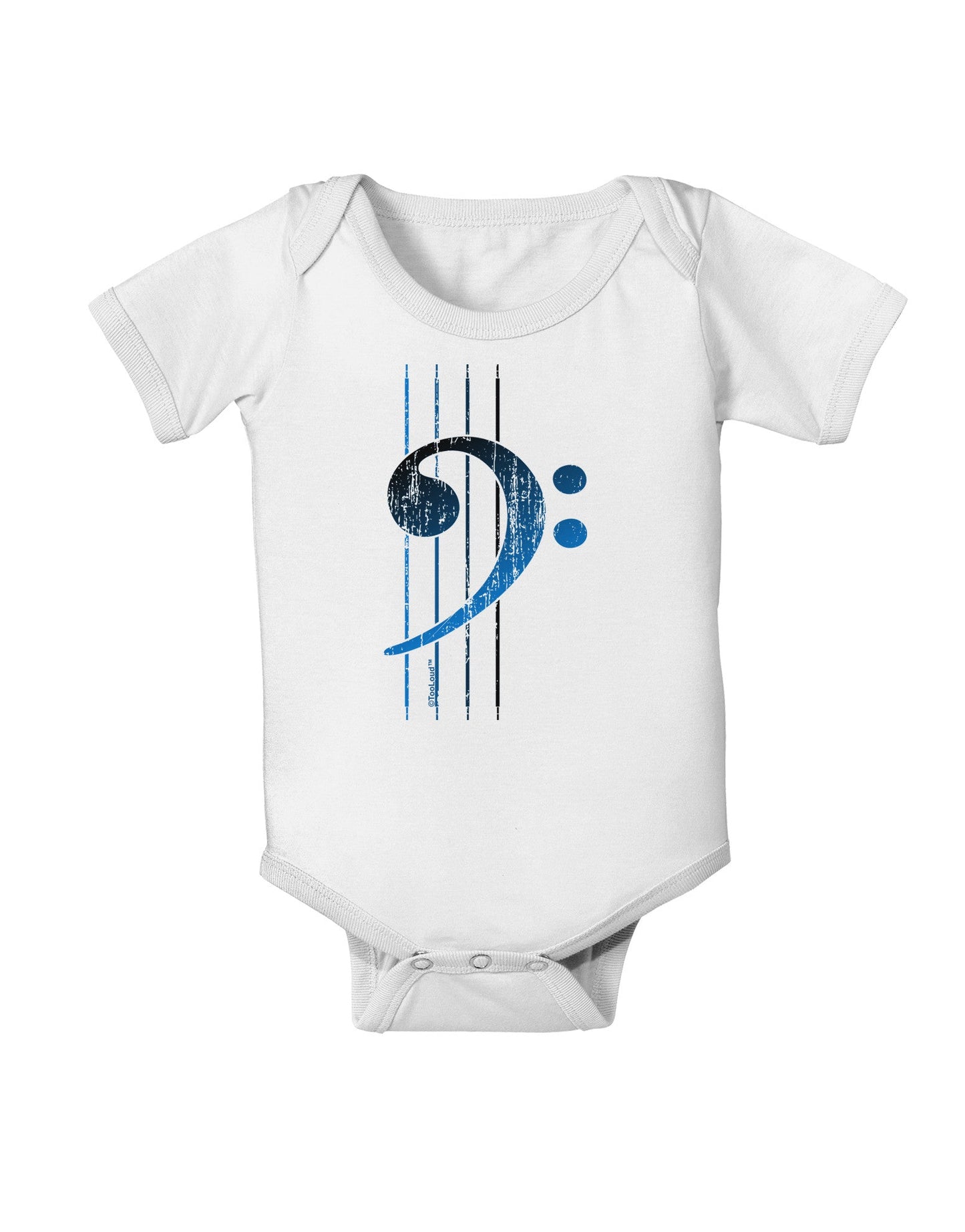 Distressed Bass Strings Baby Romper Bodysuit-Baby Romper-TooLoud-White-06-Months-Davson Sales