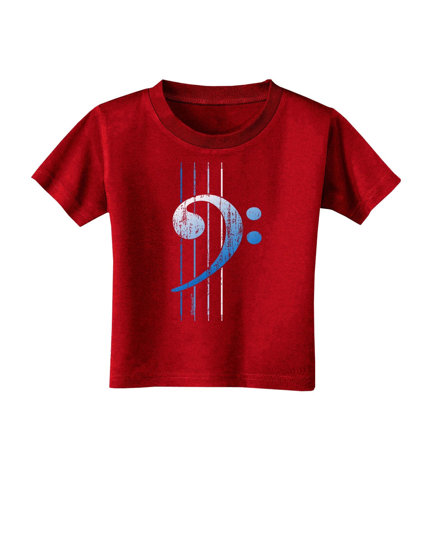 Distressed Bass Strings Toddler T-Shirt Dark-Toddler T-Shirt-TooLoud-Red-2T-Davson Sales