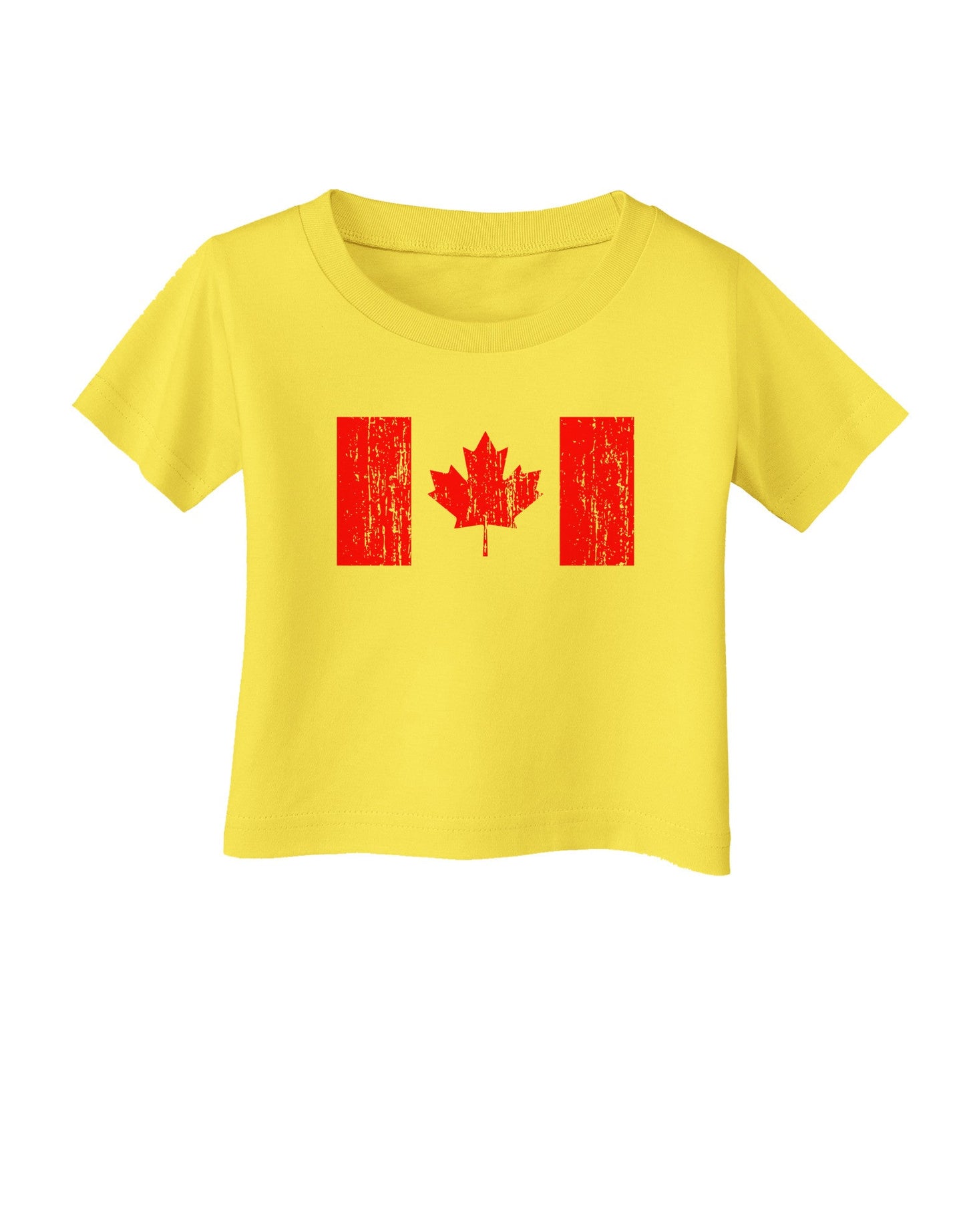 Distressed Canadian Flag Maple Leaf Infant T-Shirt-Infant T-Shirt-TooLoud-Yellow-06-Months-Davson Sales