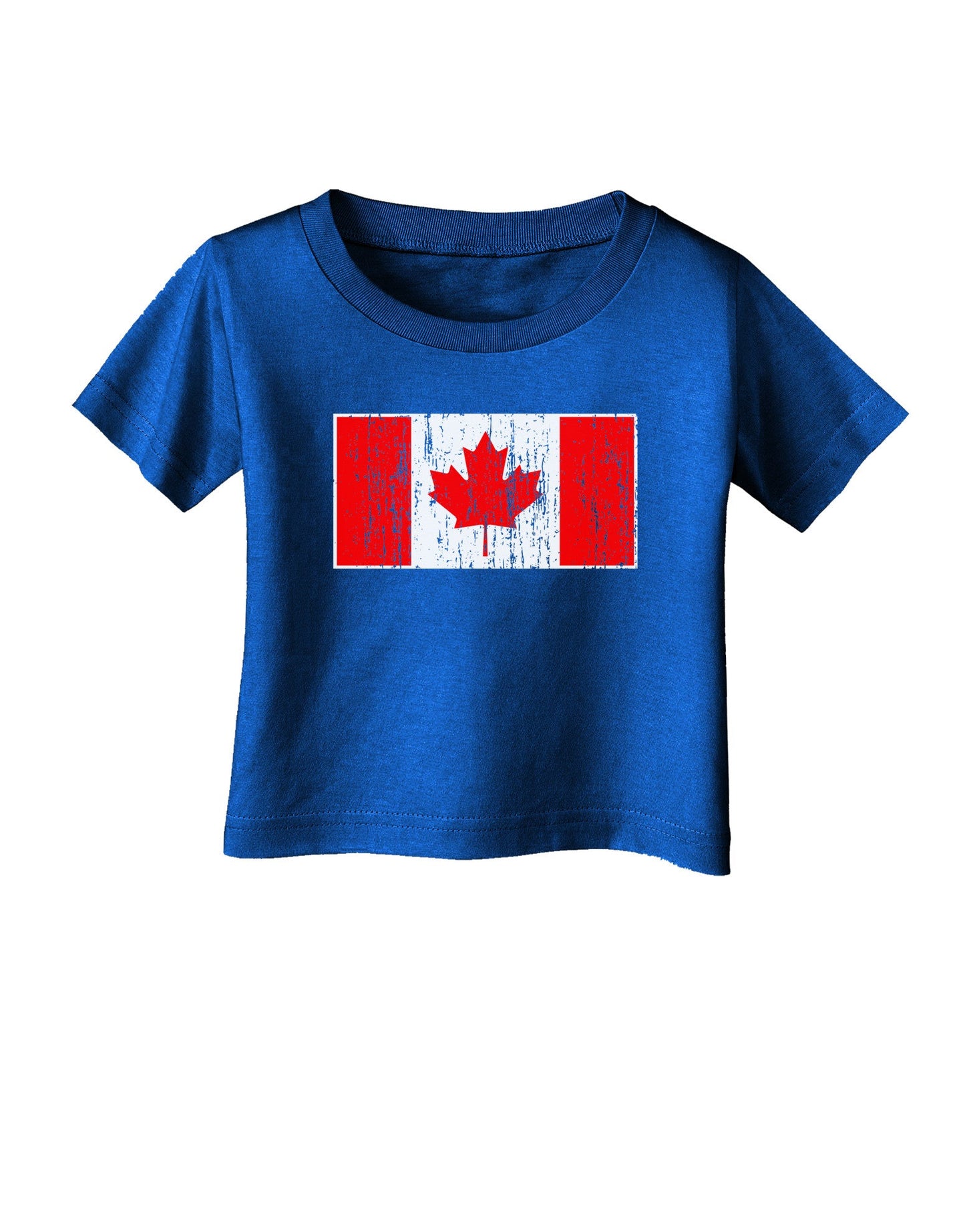 Distressed Canadian Flag Maple Leaf Infant T-Shirt Dark-Infant T-Shirt-TooLoud-Royal-Blue-06-Months-Davson Sales
