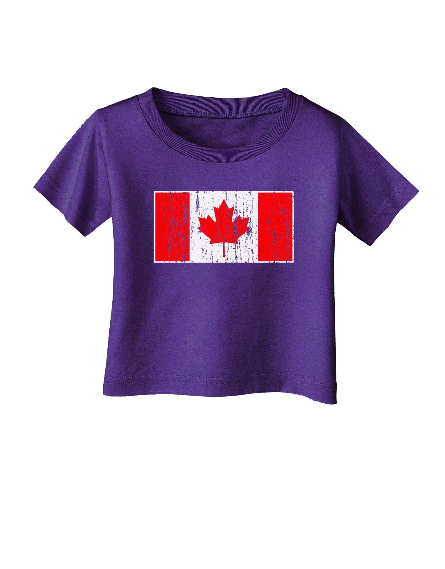 Distressed Canadian Flag Maple Leaf Infant T-Shirt Dark-Infant T-Shirt-TooLoud-Purple-06-Months-Davson Sales