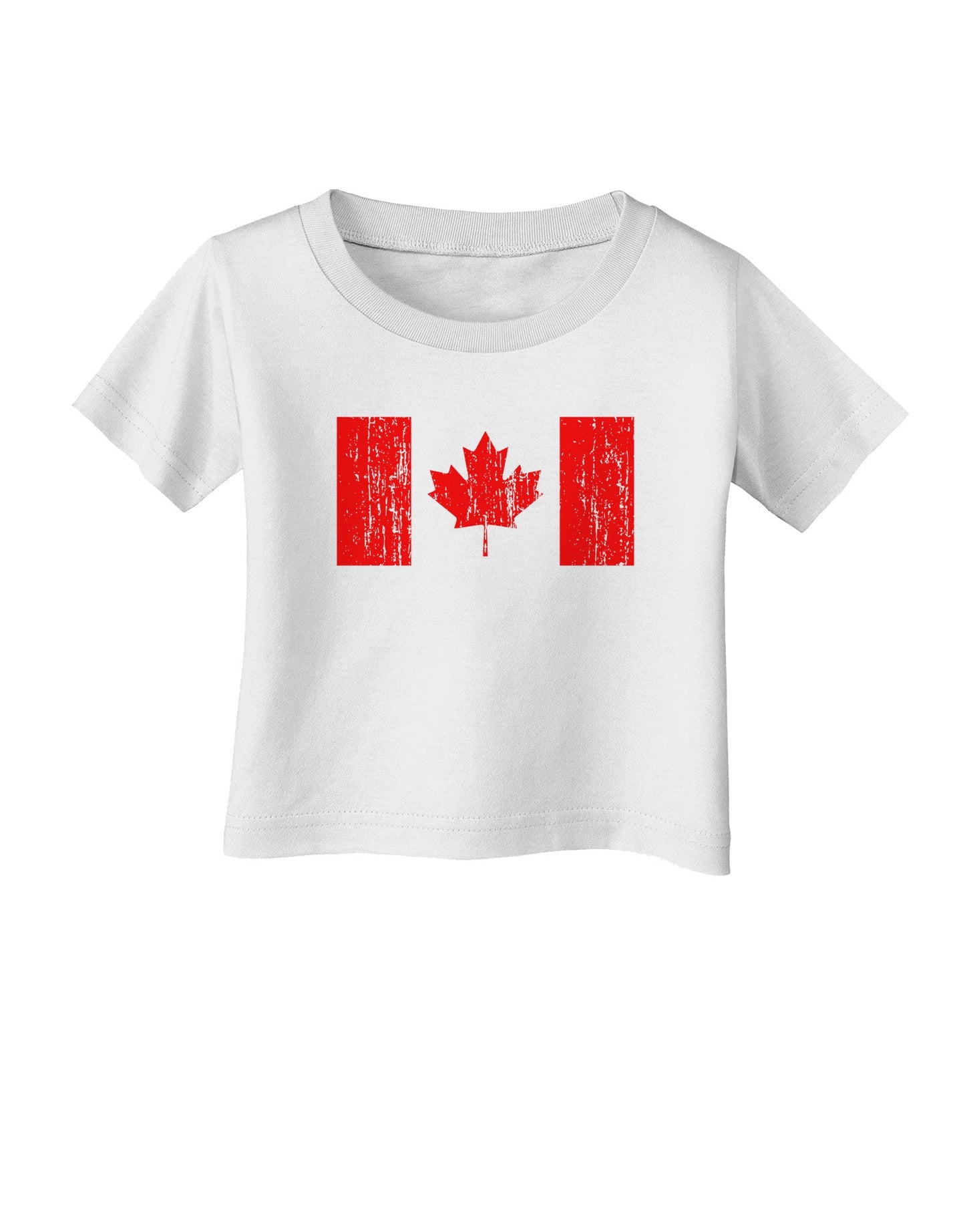 Distressed Canadian Flag Maple Leaf Infant T-Shirt-Infant T-Shirt-TooLoud-White-06-Months-Davson Sales