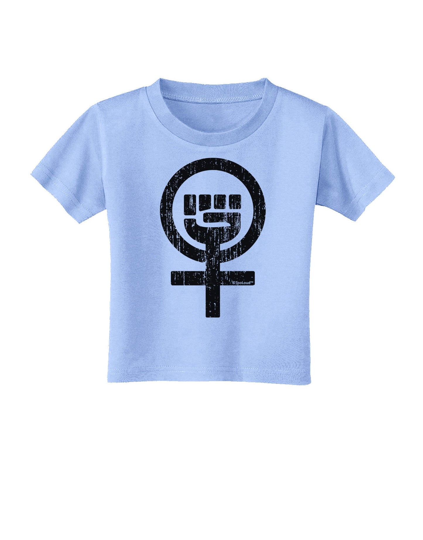 Distressed Feminism Symbol Toddler T-Shirt-Toddler T-Shirt-TooLoud-Aquatic-Blue-2T-Davson Sales