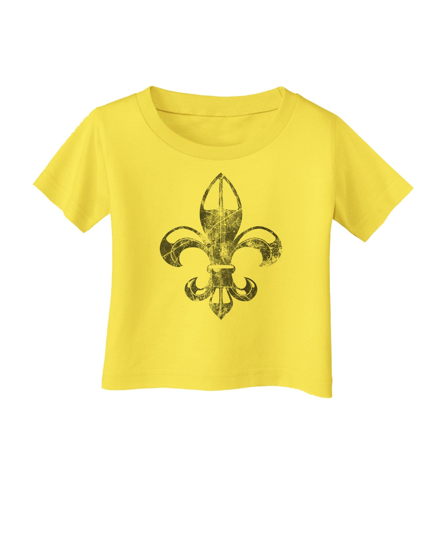 Distressed Fleur de Lis Infant T-Shirt-Infant T-Shirt-TooLoud-Yellow-06-Months-Davson Sales