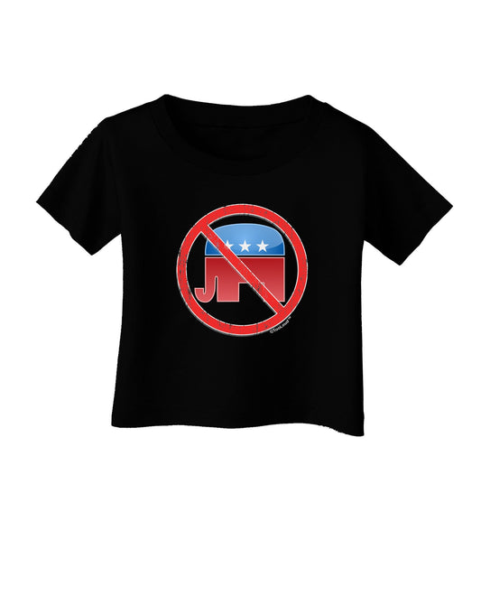 Distressed No Republicans Sign Infant T-Shirt Dark-Infant T-Shirt-TooLoud-Black-06-Months-Davson Sales