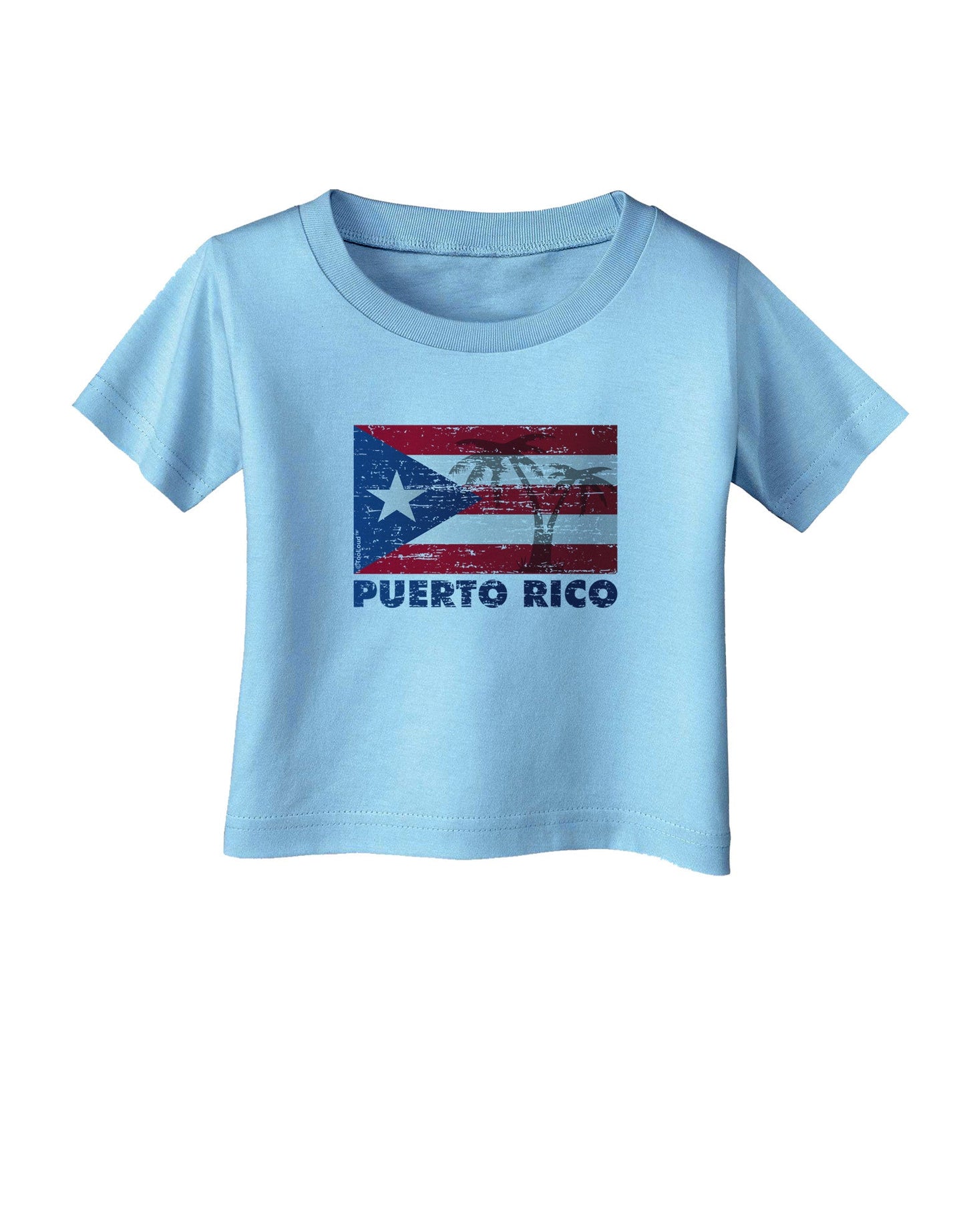 Distressed Puerto Rico Flag Infant T-Shirt-Infant T-Shirt-TooLoud-Aquatic-Blue-06-Months-Davson Sales