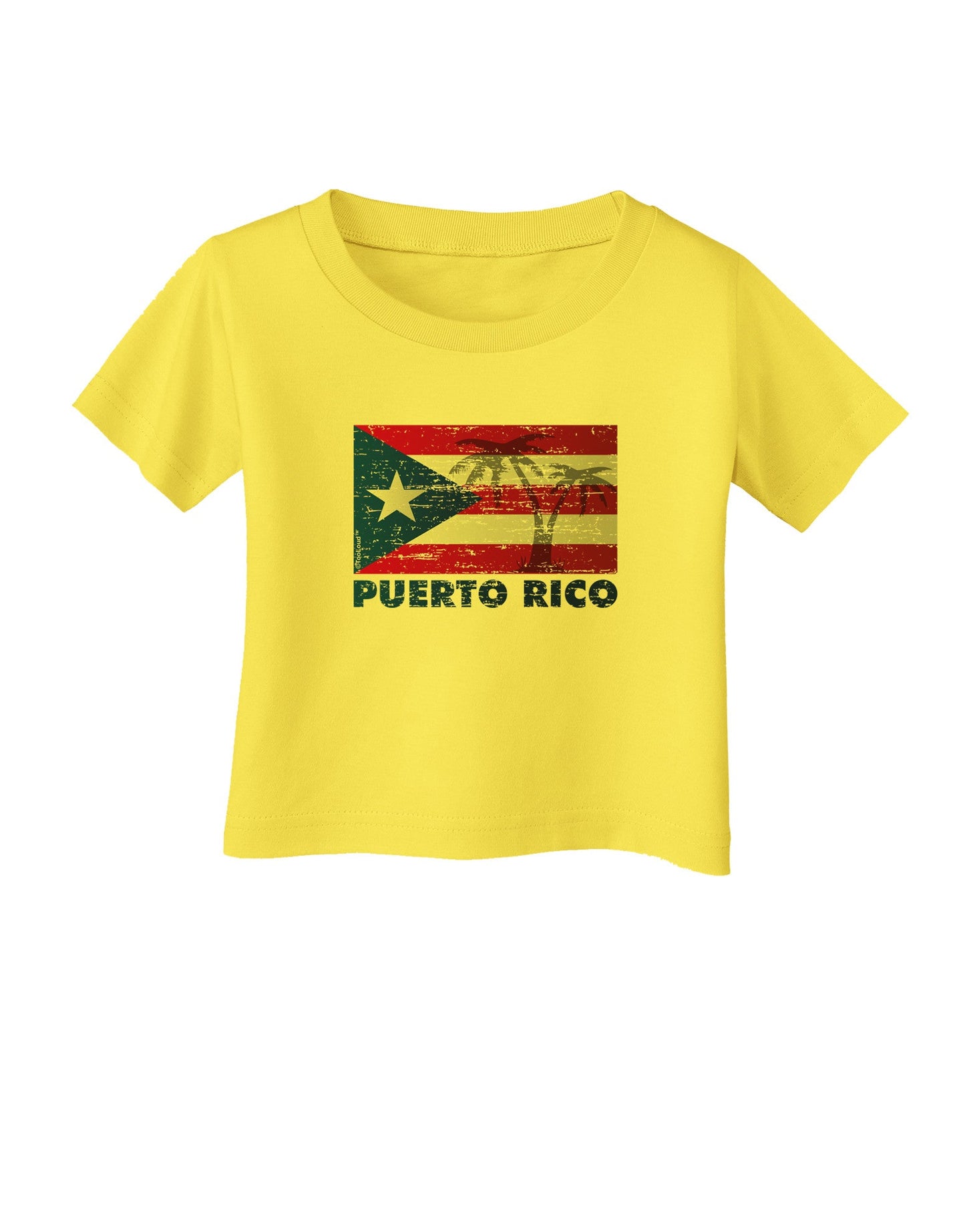 Distressed Puerto Rico Flag Infant T-Shirt-Infant T-Shirt-TooLoud-Yellow-06-Months-Davson Sales