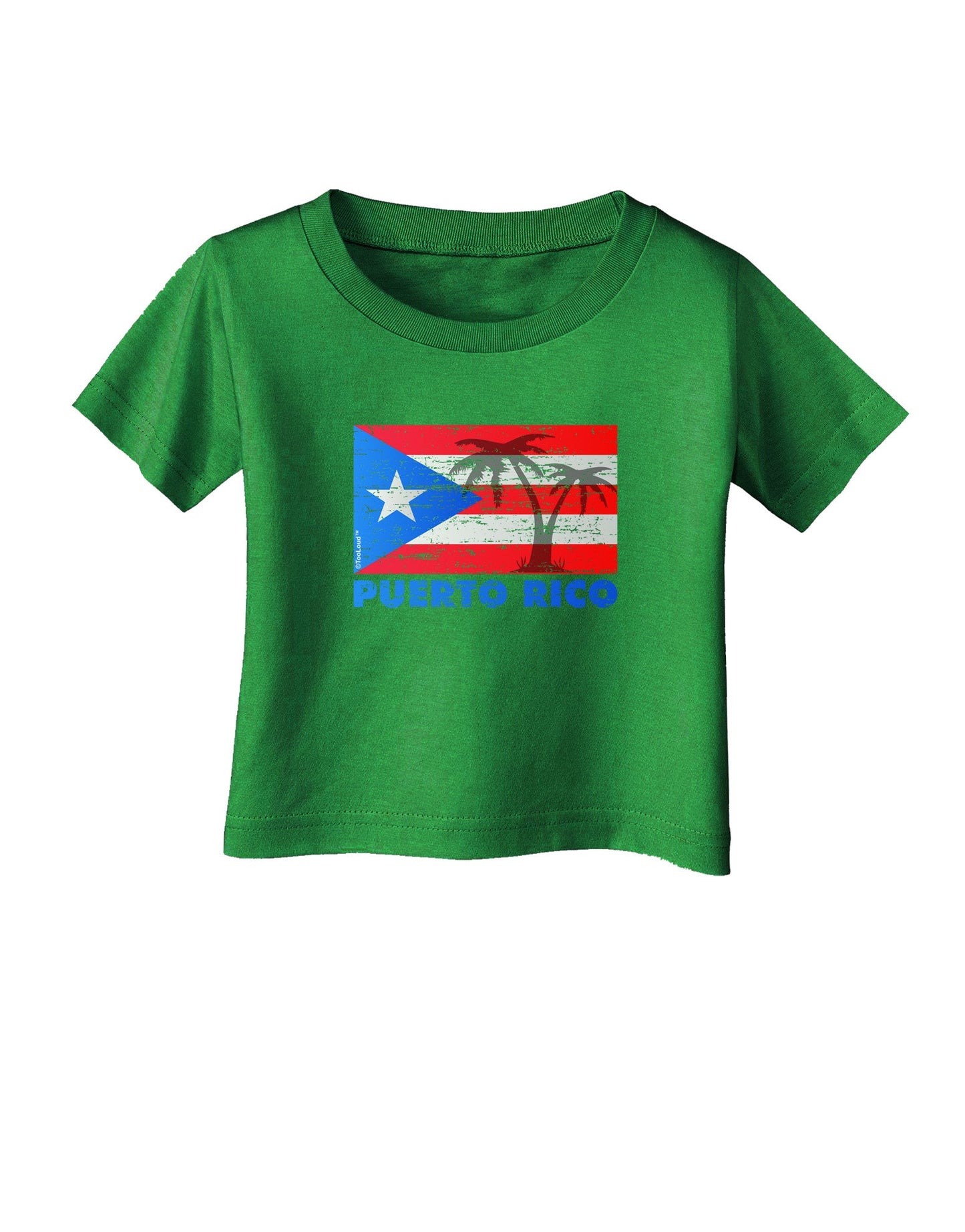 Distressed Puerto Rico Flag Infant T-Shirt Dark-Infant T-Shirt-TooLoud-Clover-Green-06-Months-Davson Sales