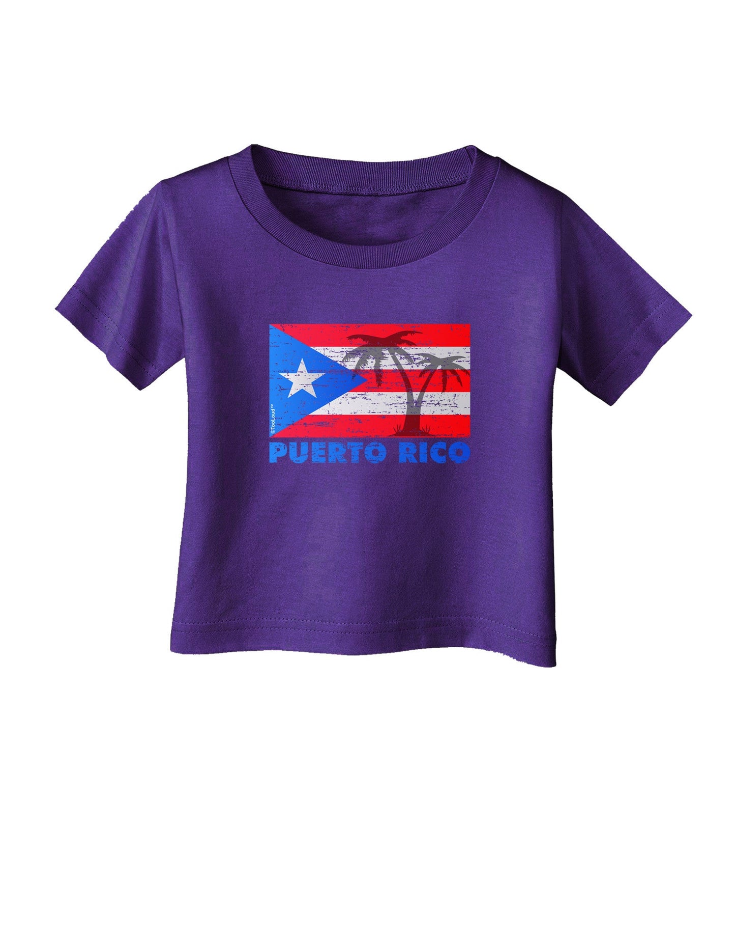 Distressed Puerto Rico Flag Infant T-Shirt Dark-Infant T-Shirt-TooLoud-Purple-06-Months-Davson Sales