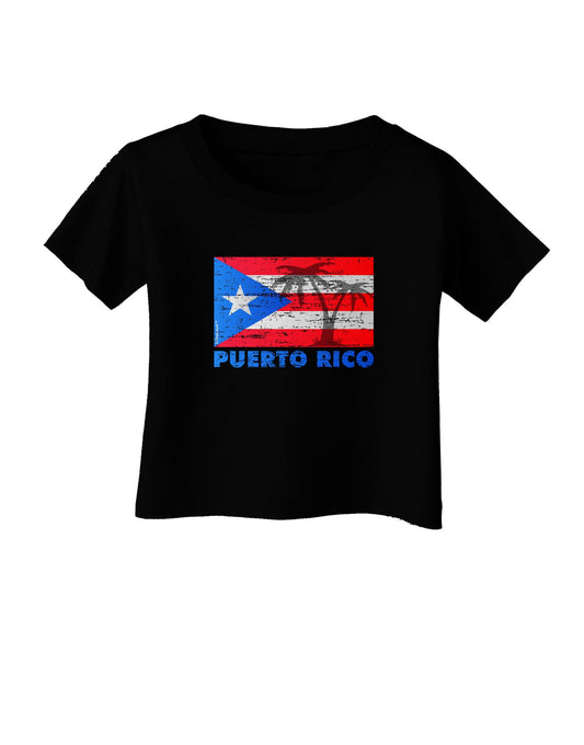 Distressed Puerto Rico Flag Infant T-Shirt Dark-Infant T-Shirt-TooLoud-Black-06-Months-Davson Sales