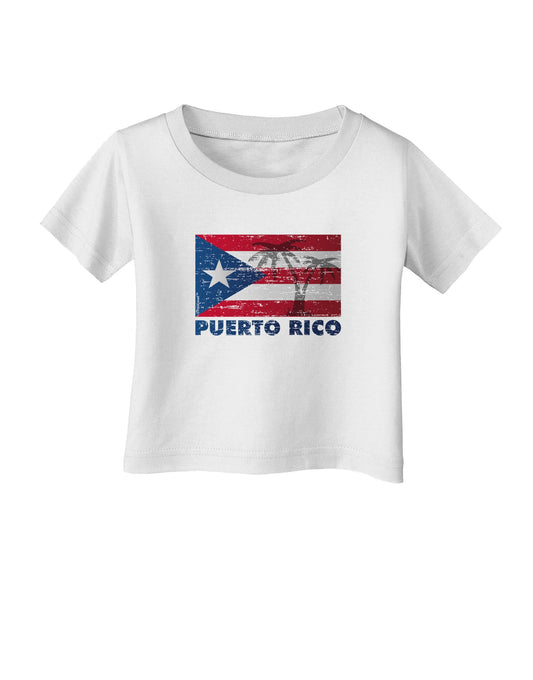 Distressed Puerto Rico Flag Infant T-Shirt-Infant T-Shirt-TooLoud-White-06-Months-Davson Sales