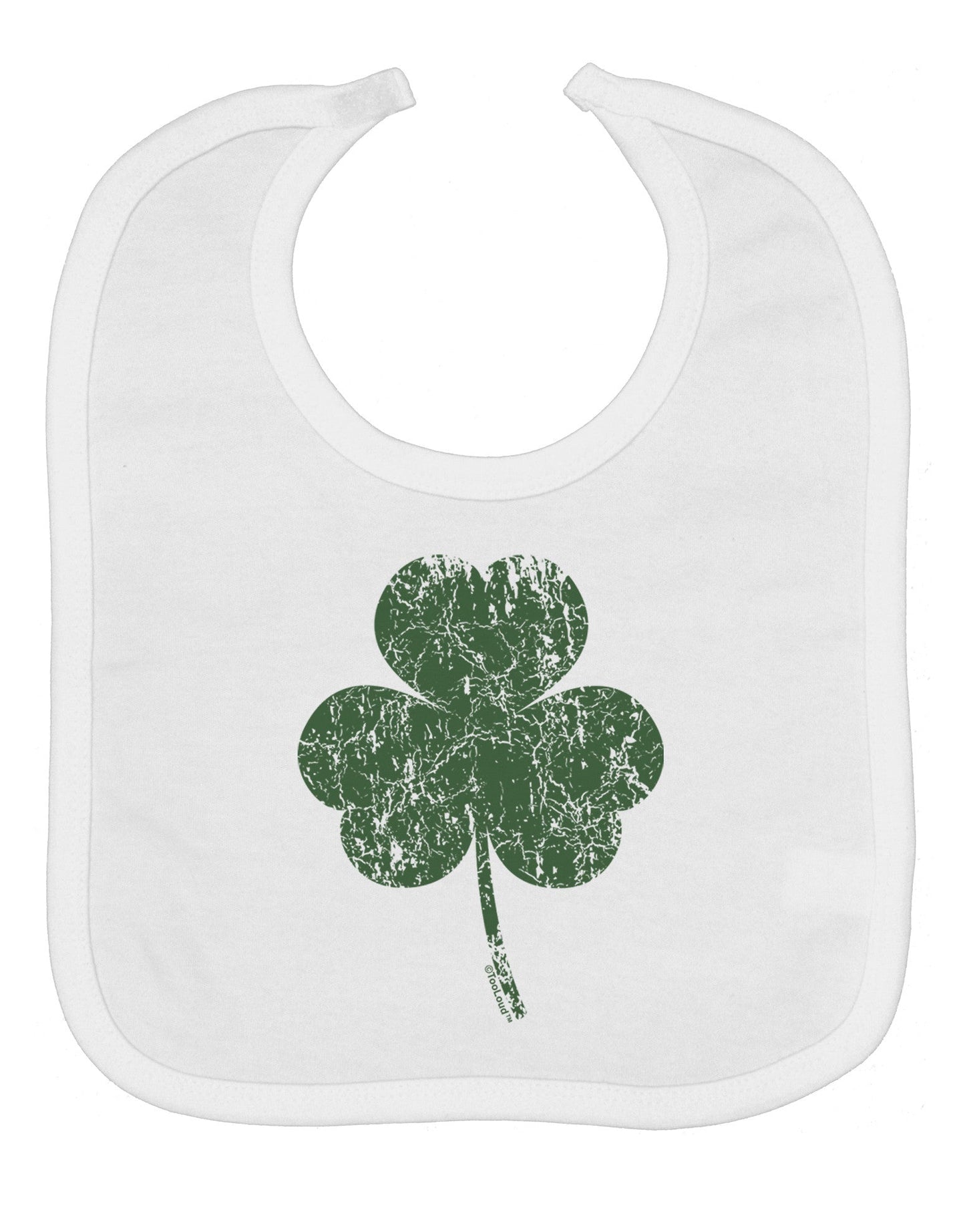 Distressed Traditional Irish Shamrock Baby Bib