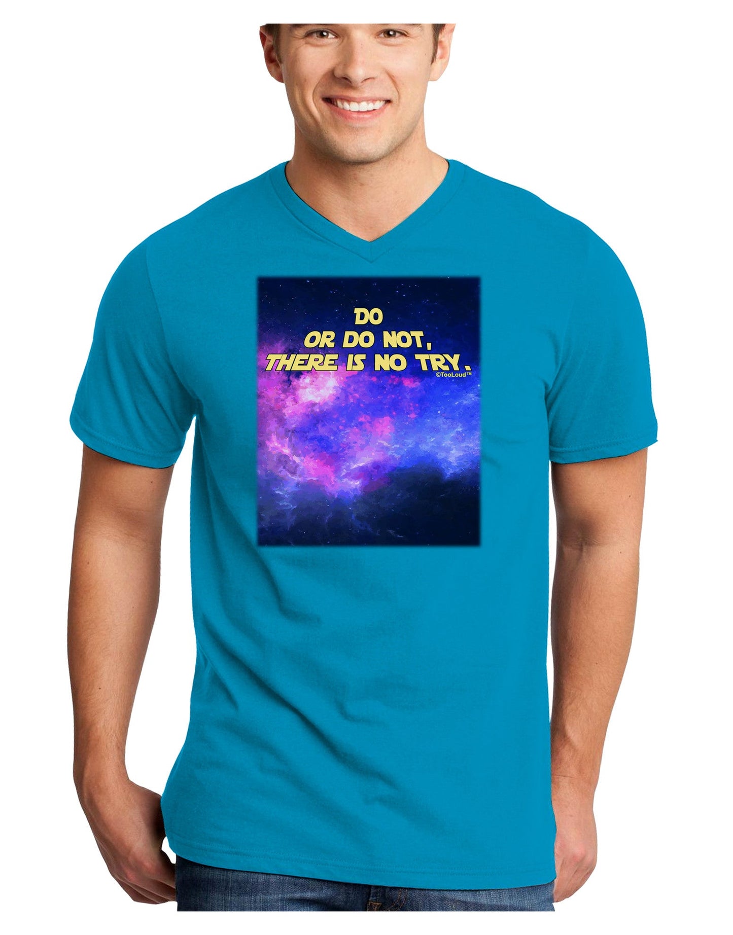 Do or Do Not Adult Dark V-Neck T-Shirt-TooLoud-Turquoise-Small-Davson Sales