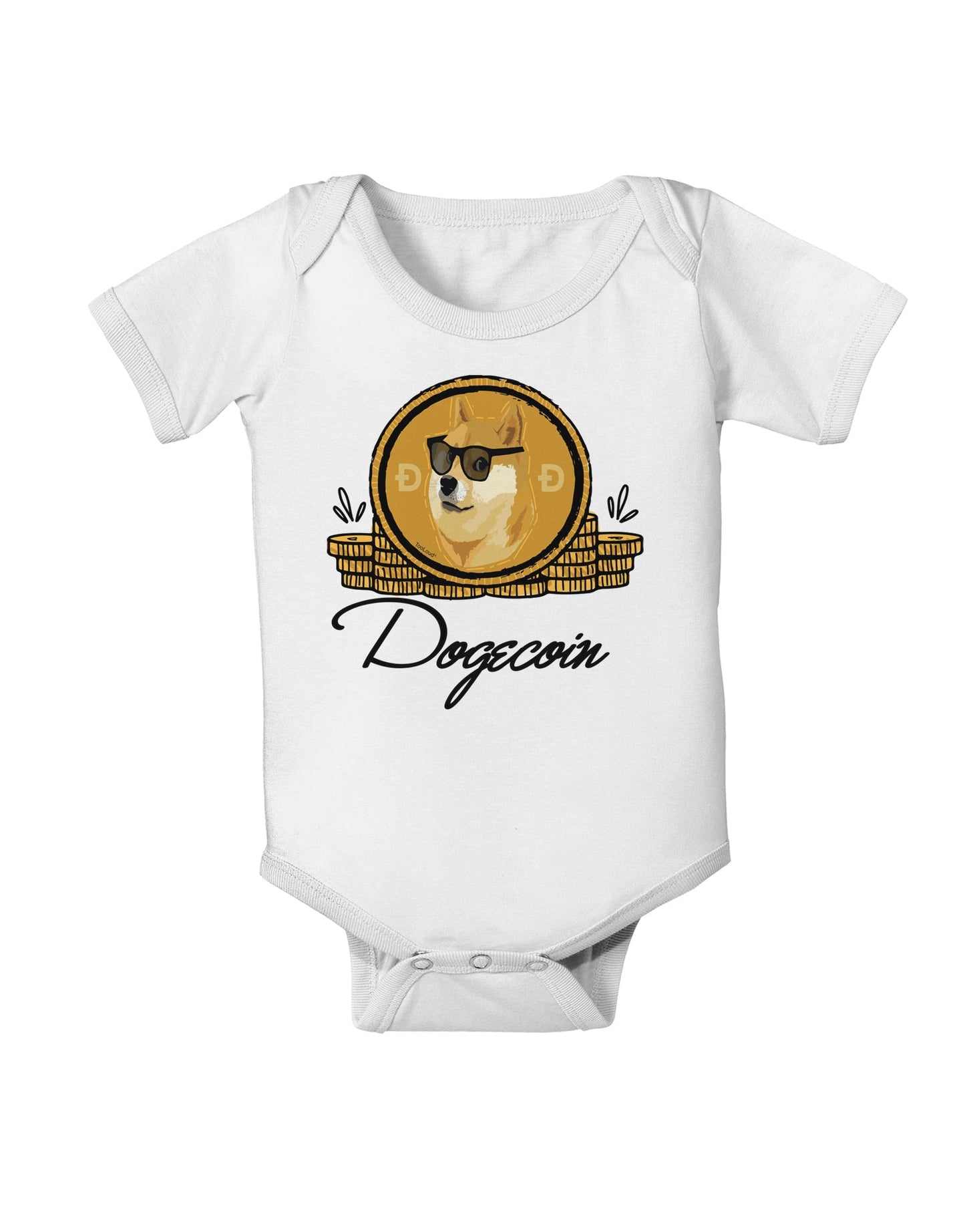 Doge Coins Baby Romper Bodysuit-Baby Romper-TooLoud-White-06-Months-Davson Sales