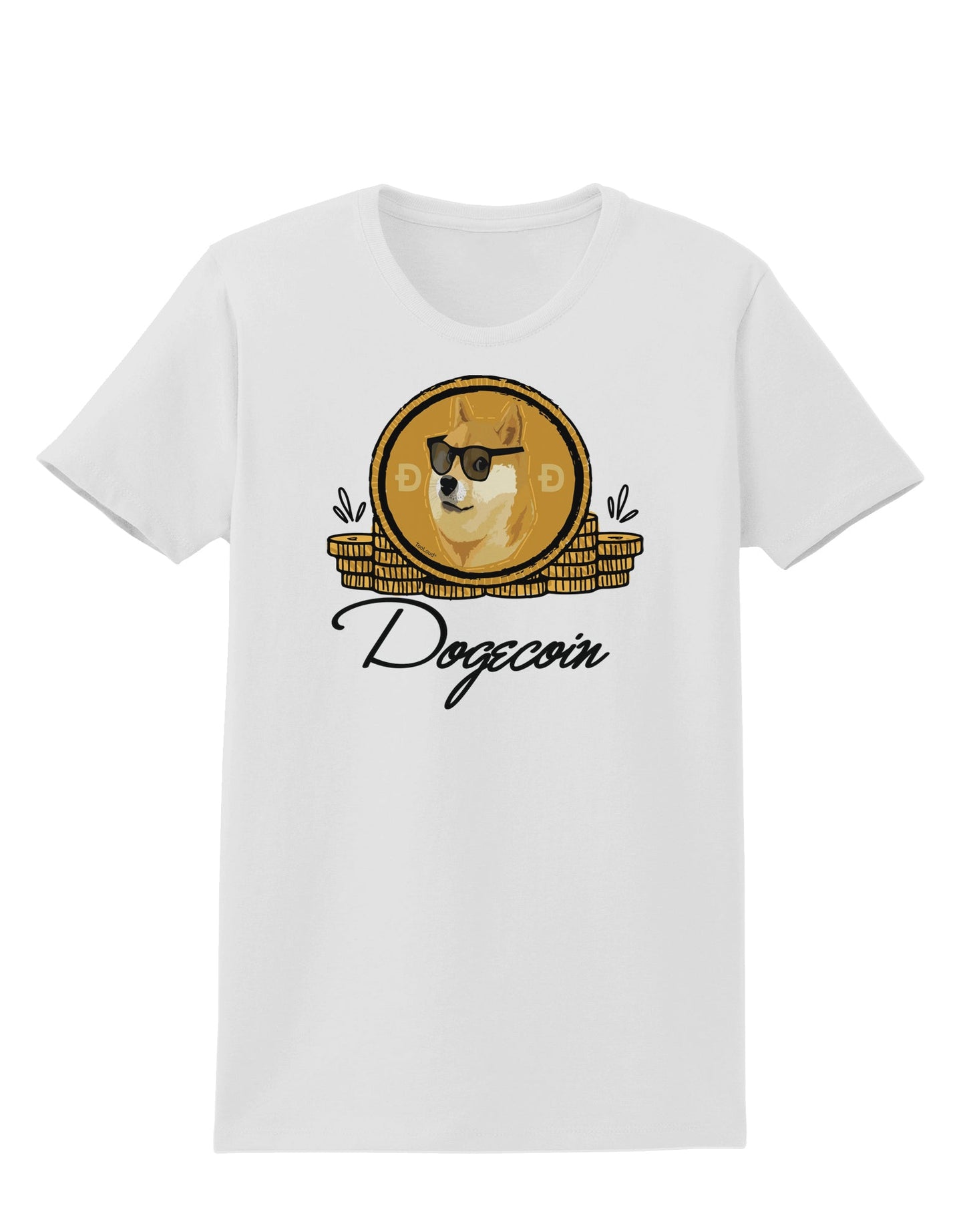 Doge Coins Womens T-Shirt-Womens T-Shirt-TooLoud-White-X-Small-Davson Sales