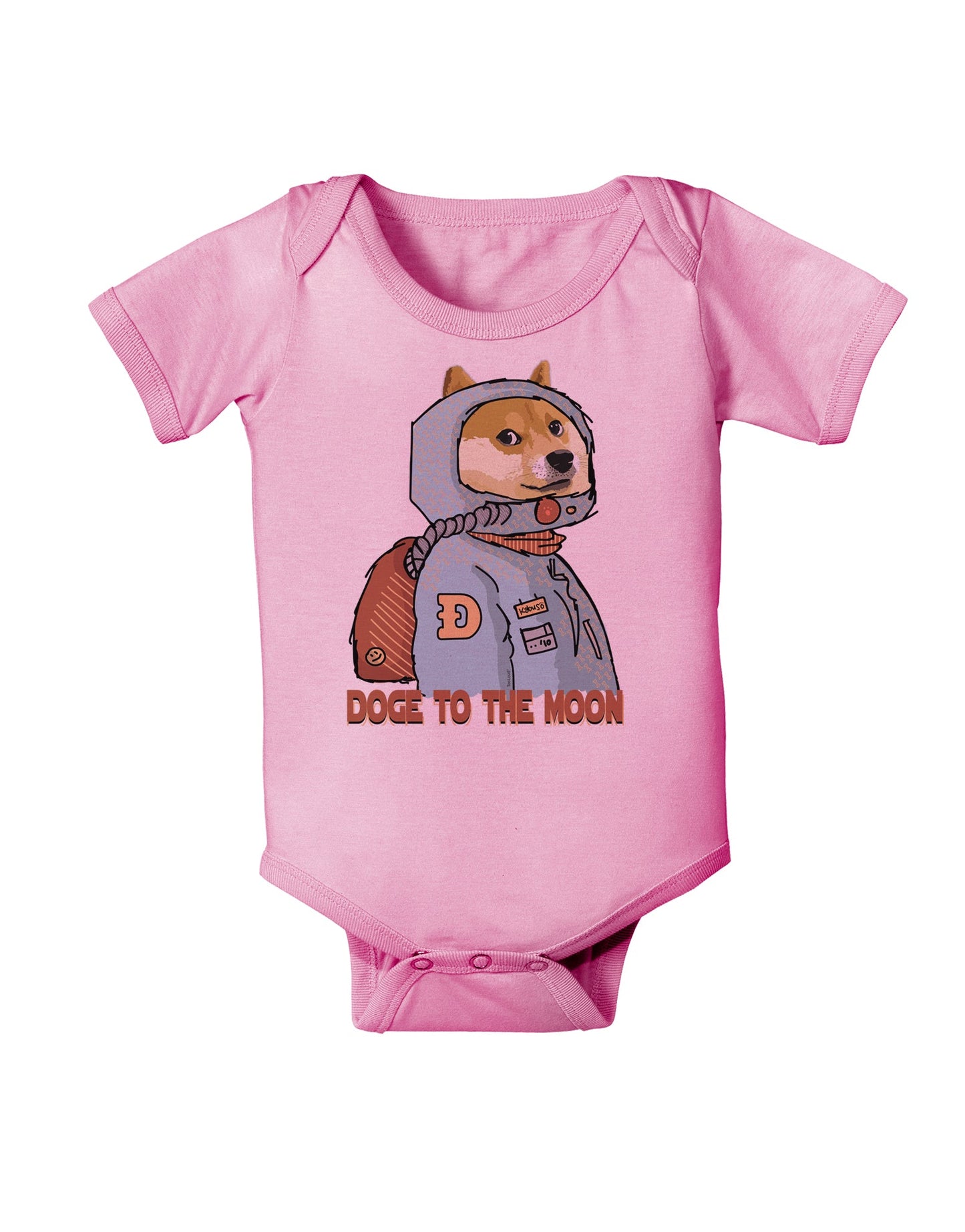 Doge to the Moon Baby Romper Bodysuit-Baby Romper-TooLoud-Pink-06-Months-Davson Sales