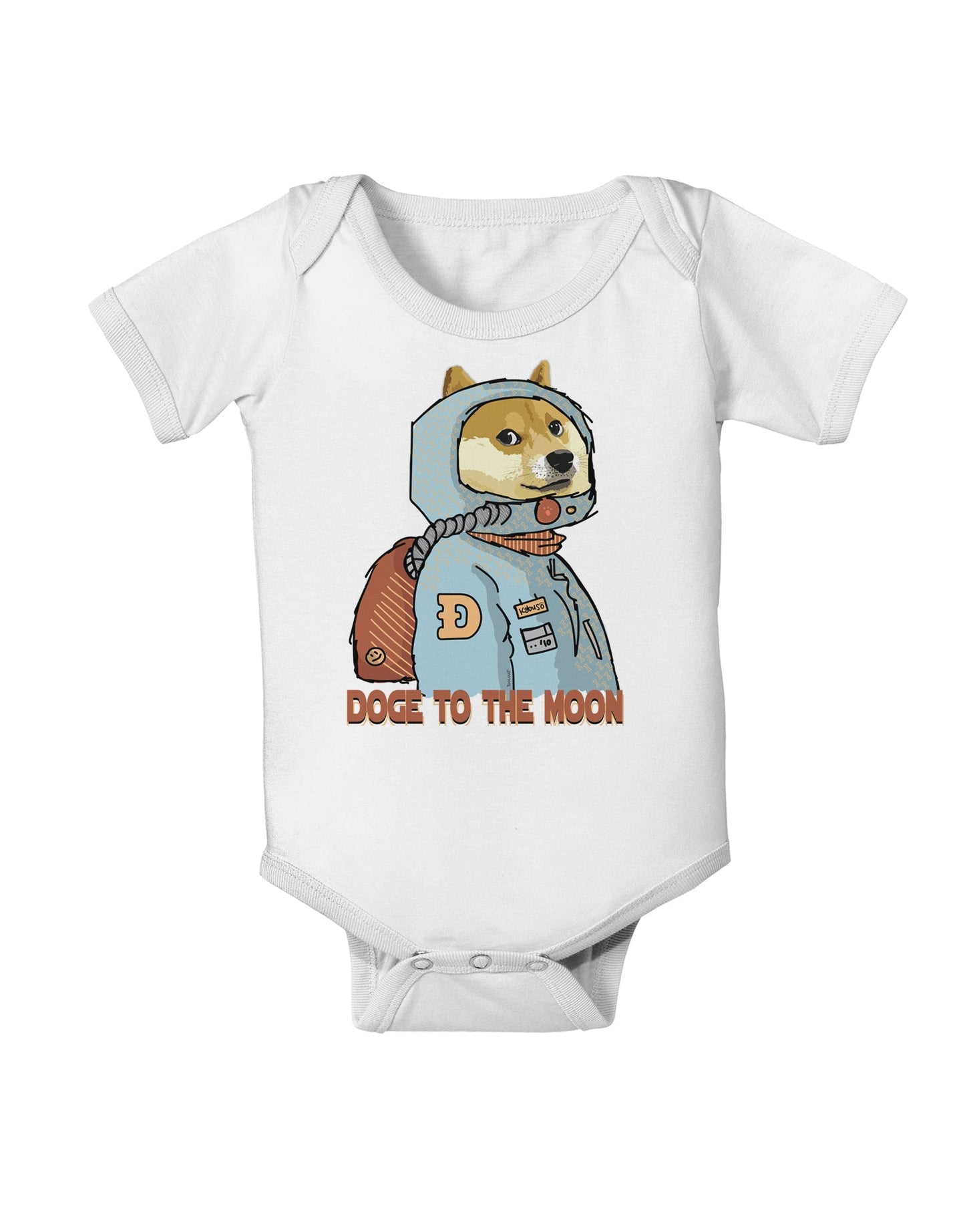 Doge to the Moon Baby Romper Bodysuit-Baby Romper-TooLoud-White-06-Months-Davson Sales