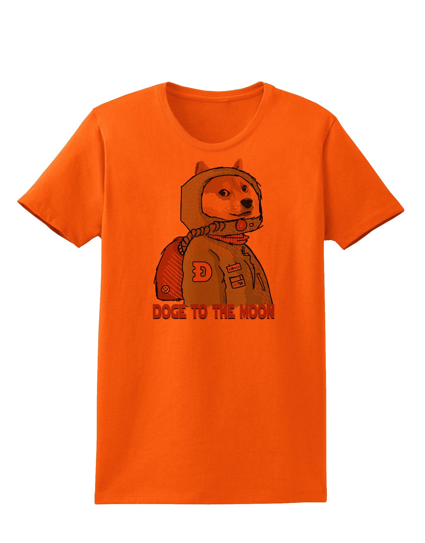 Doge to the Moon Womens T-Shirt-Womens T-Shirt-TooLoud-Orange-Small-Davson Sales