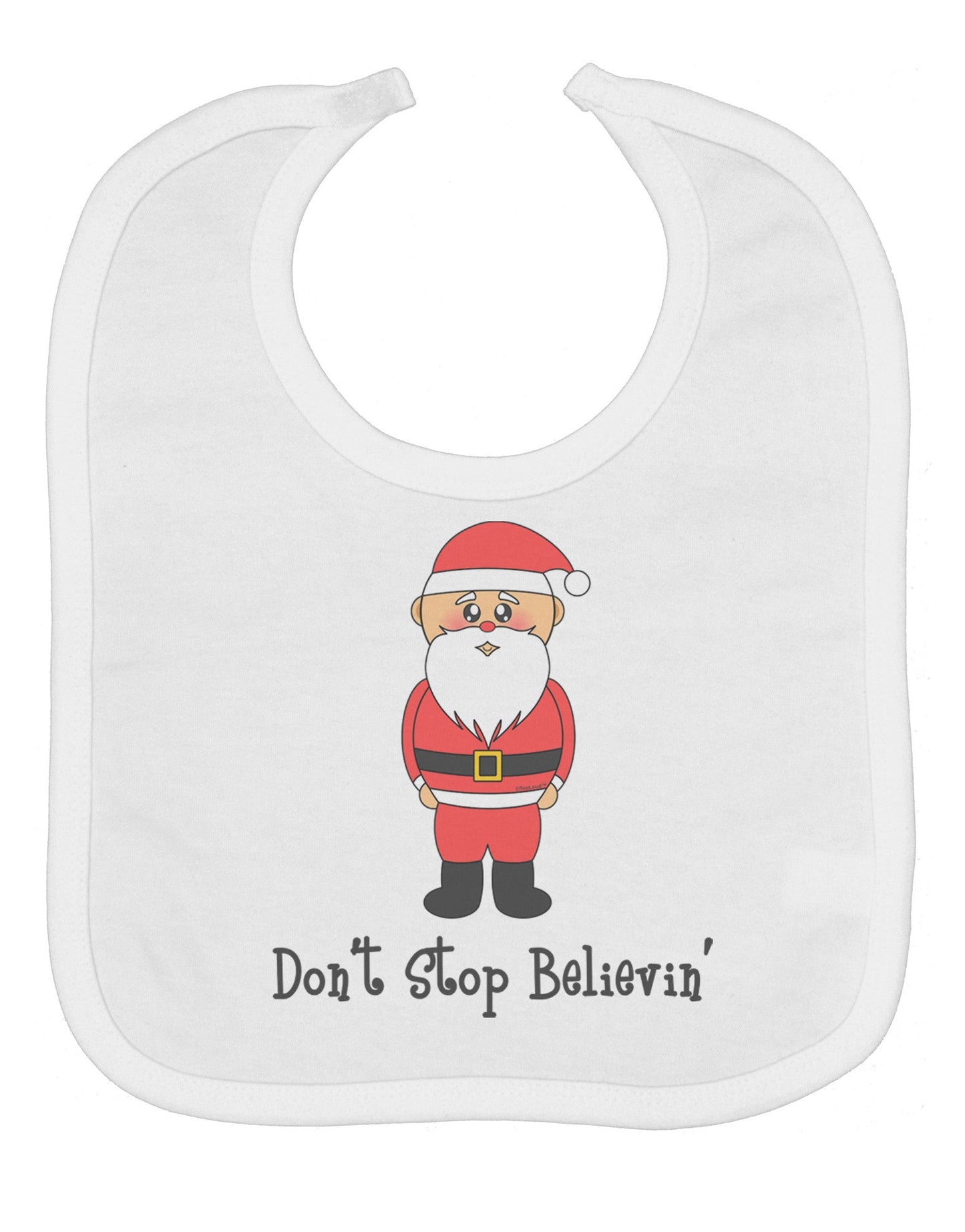 Don't Stop Believin' Santa Christmas Baby Bib