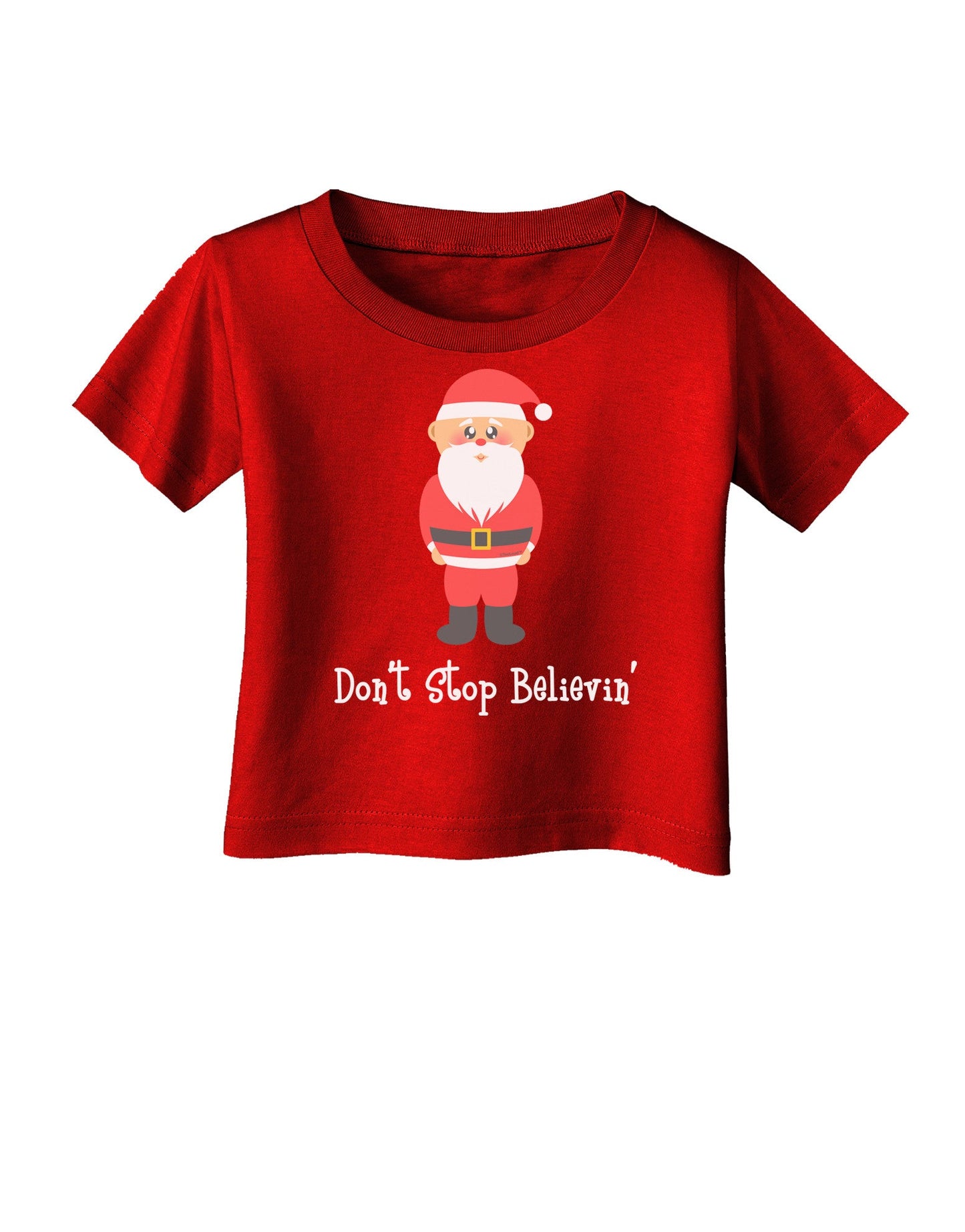 Don't Stop Believin' Santa Christmas Infant T-Shirt Dark-Infant T-Shirt-TooLoud-Clover-Green-06-Months-Davson Sales